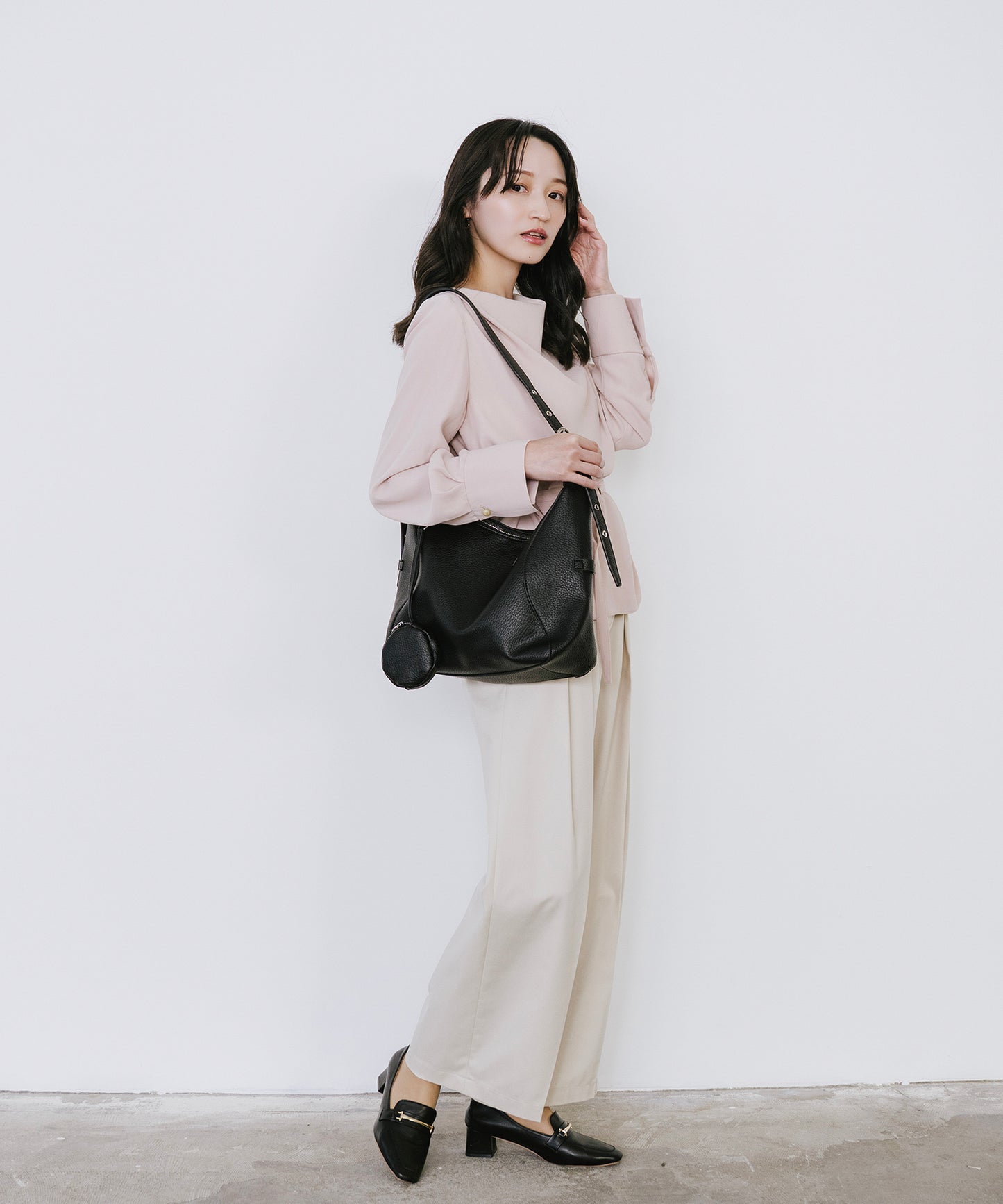 ダブルクロスドレープブラウス