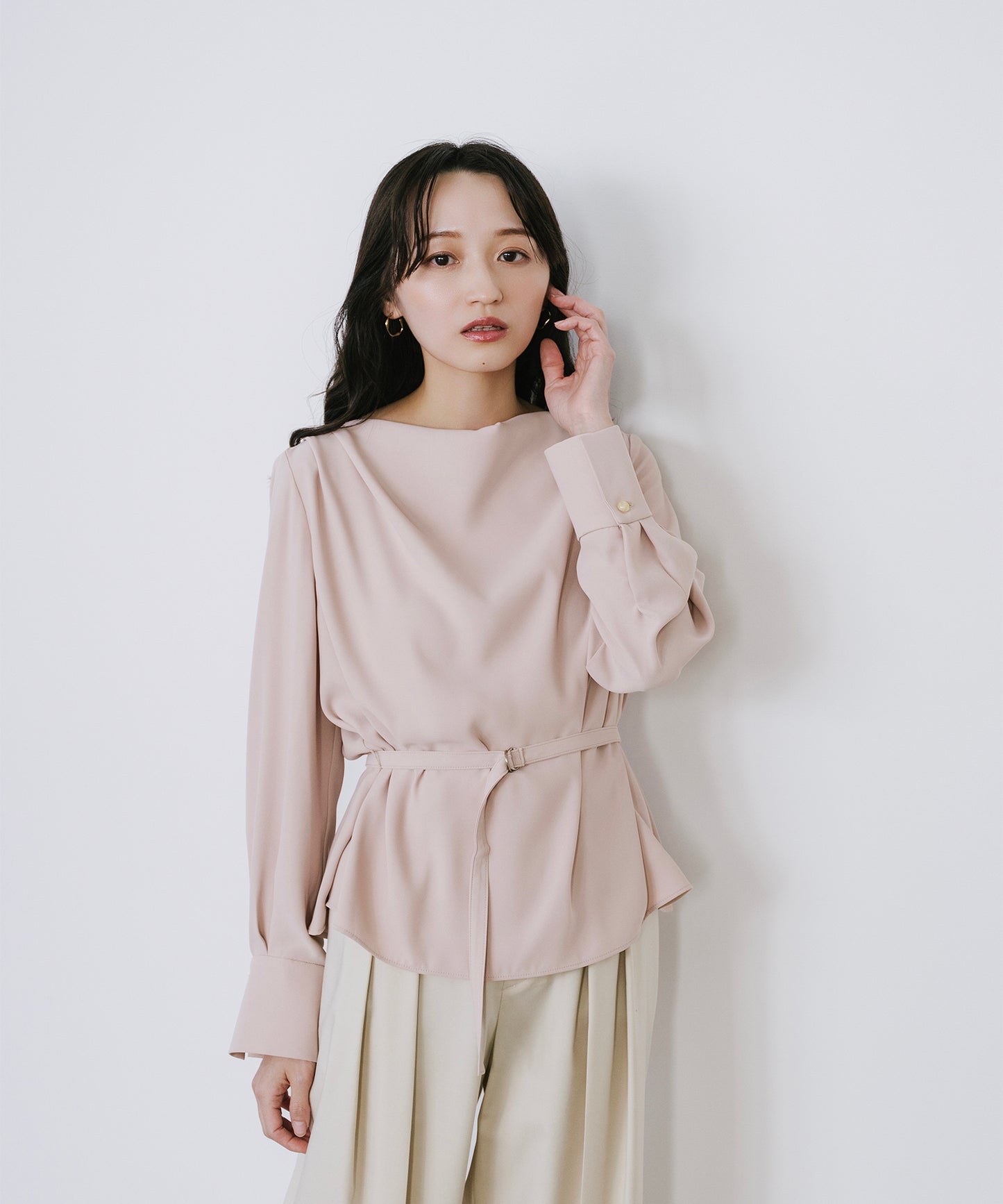 ダブルクロスドレープブラウス