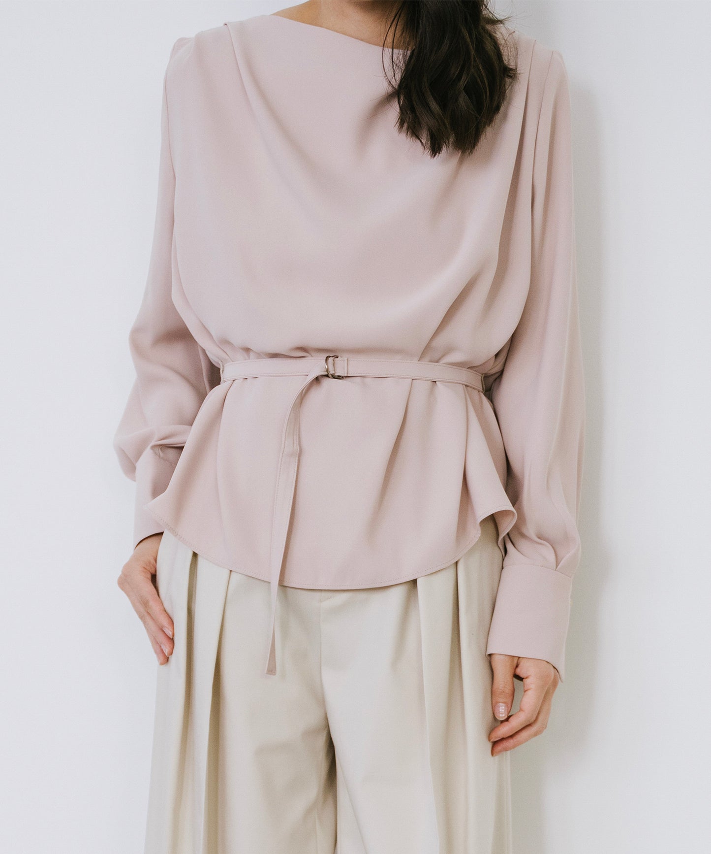 ダブルクロスドレープブラウス