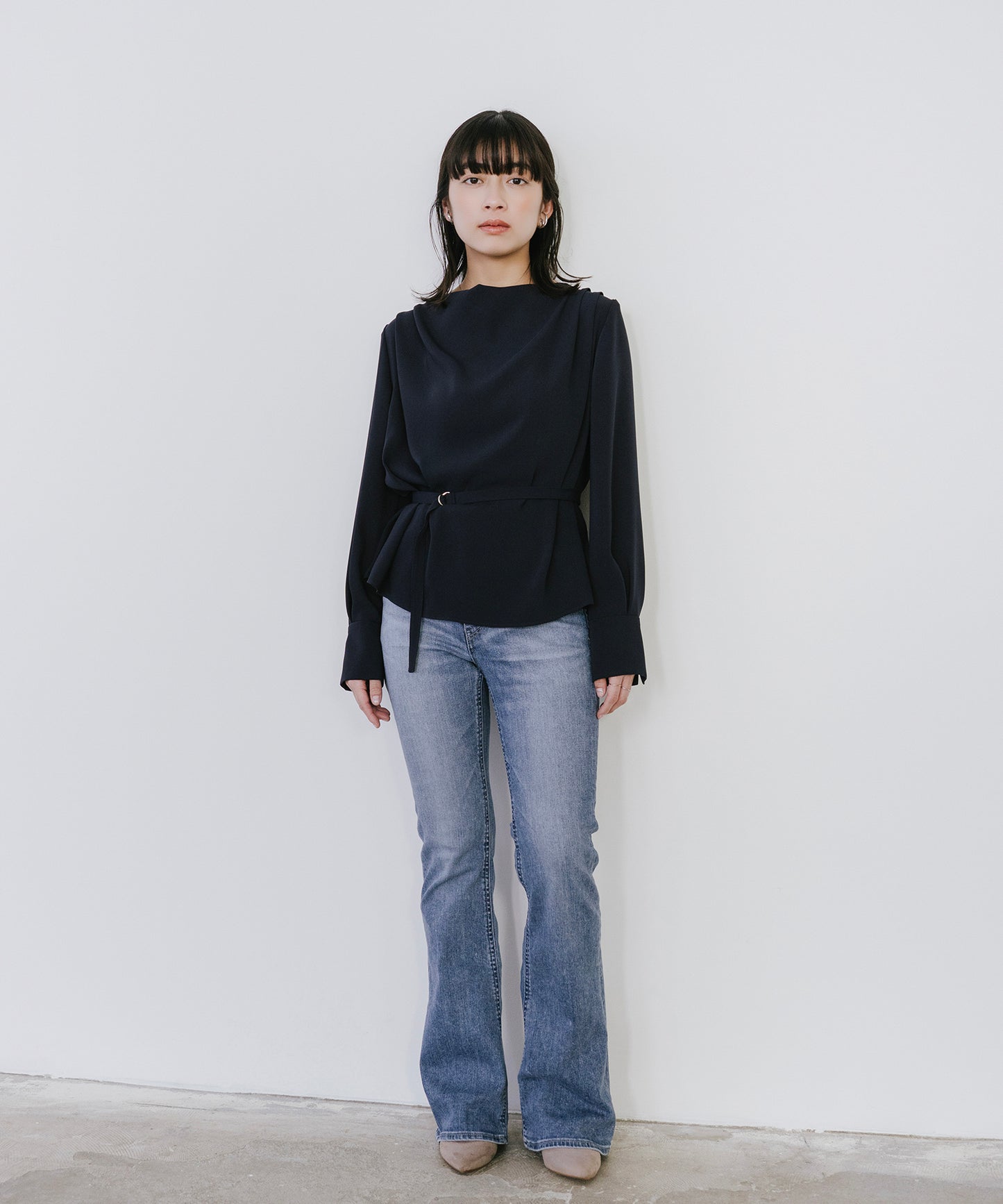 ダブルクロスドレープブラウス