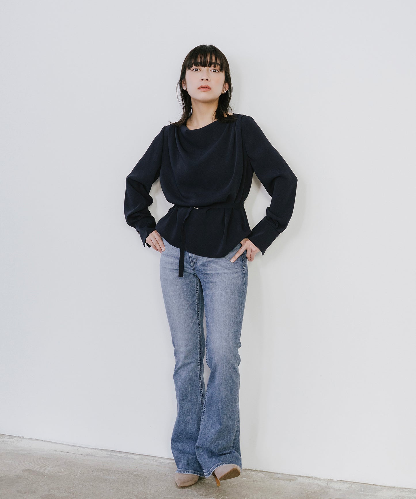 ダブルクロスドレープブラウス