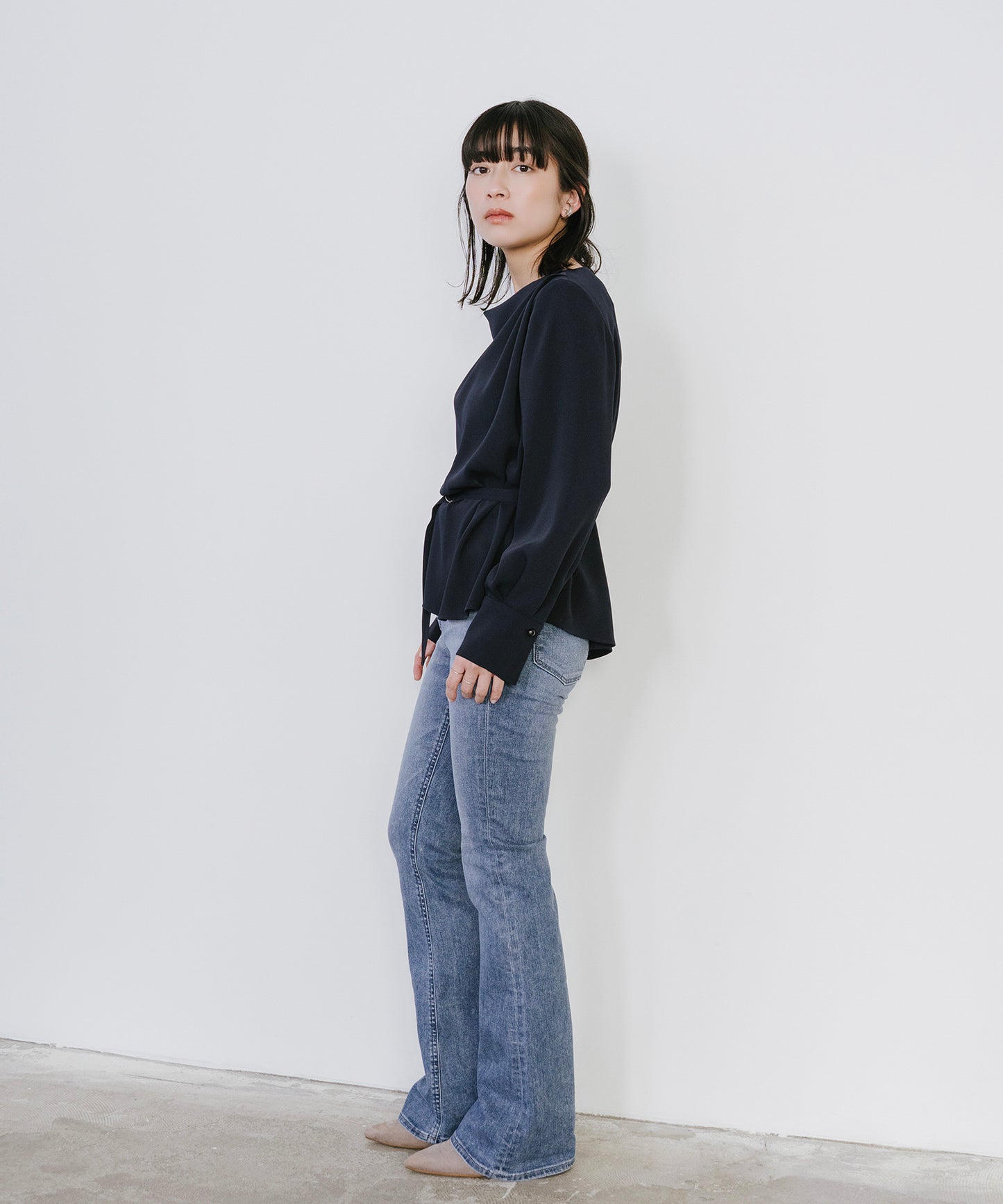 ダブルクロスドレープブラウス