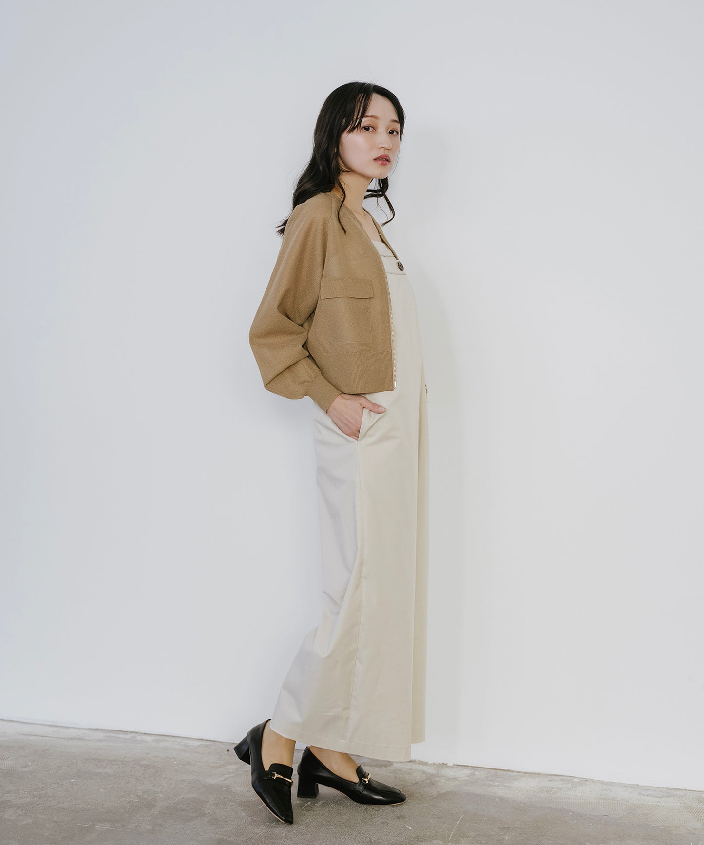 【新色追加】 リネンライクシアーニットブルゾン