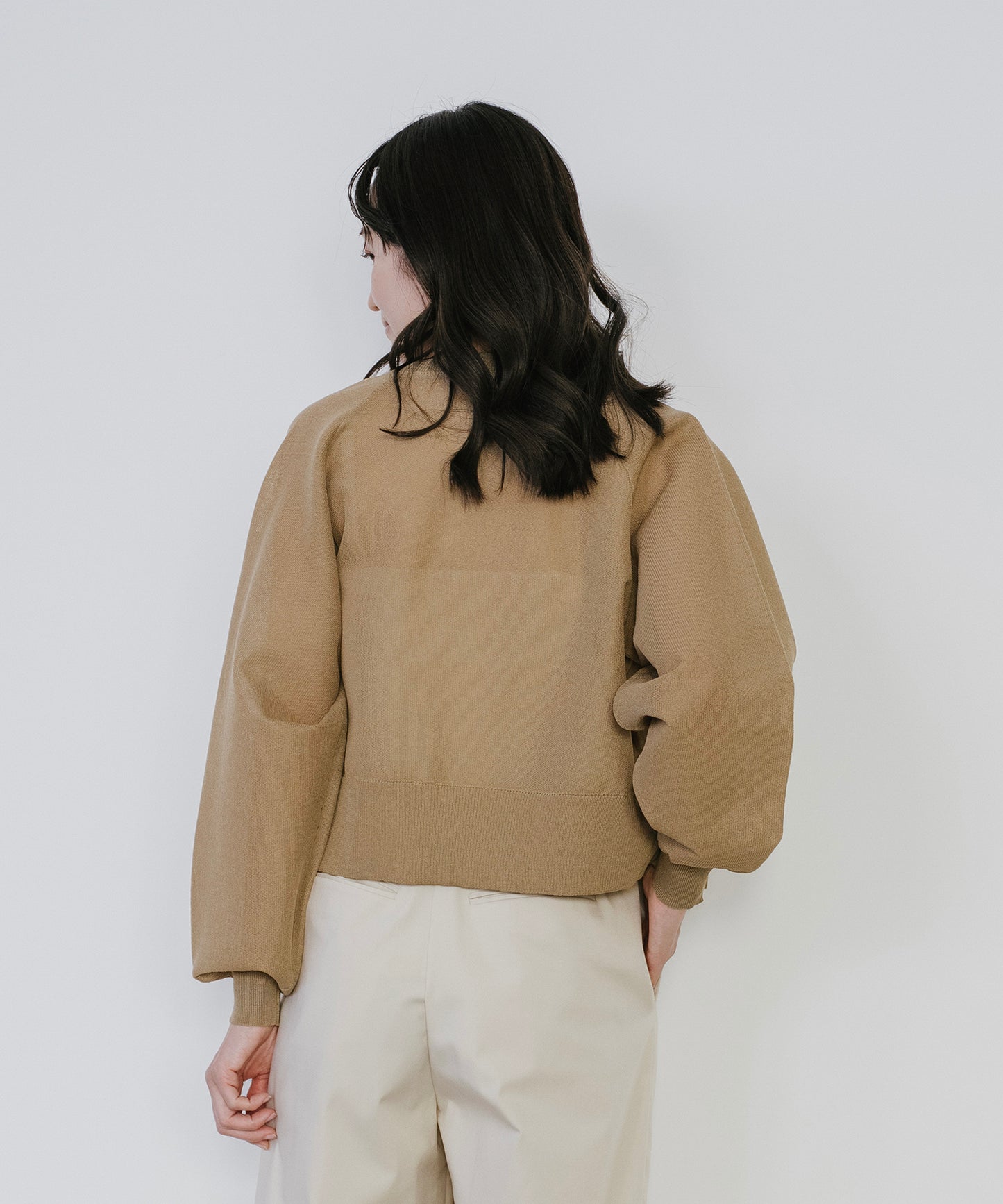 【新色追加】 リネンライクシアーニットブルゾン