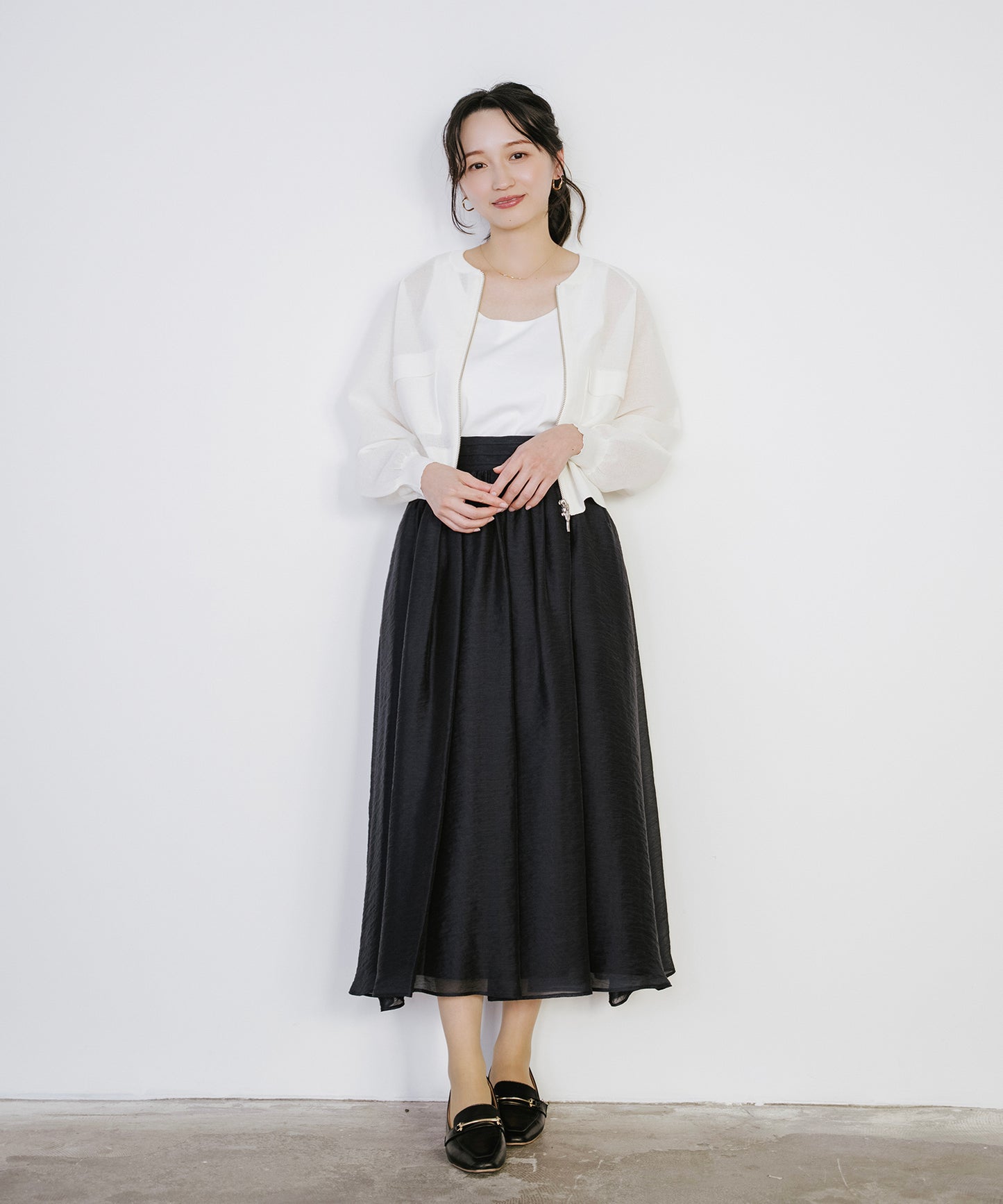 【新色追加】 リネンライクシアーニットブルゾン