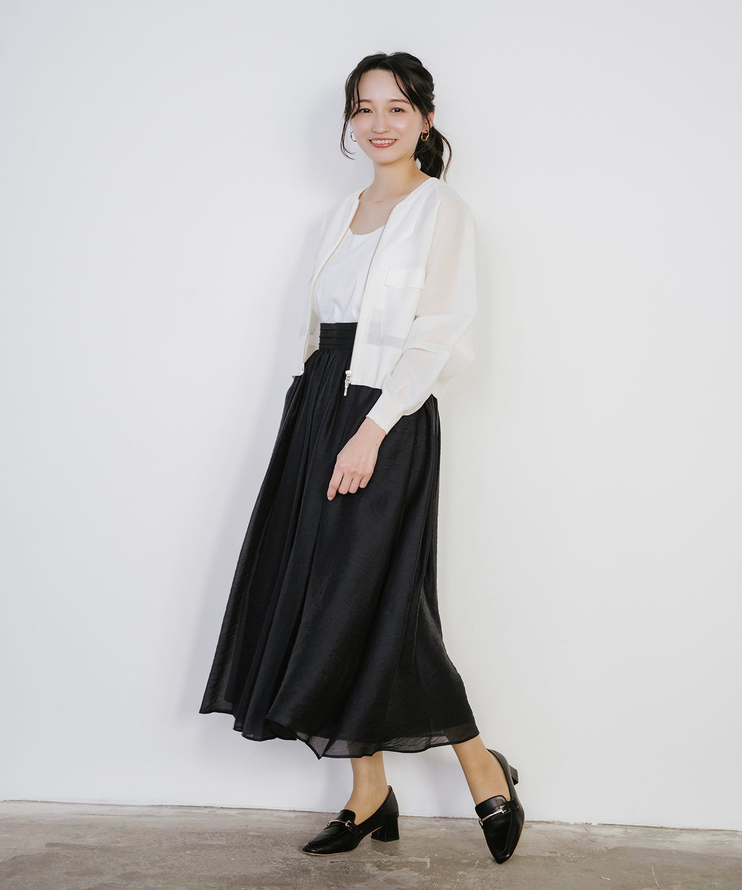 【新色追加】 リネンライクシアーニットブルゾン