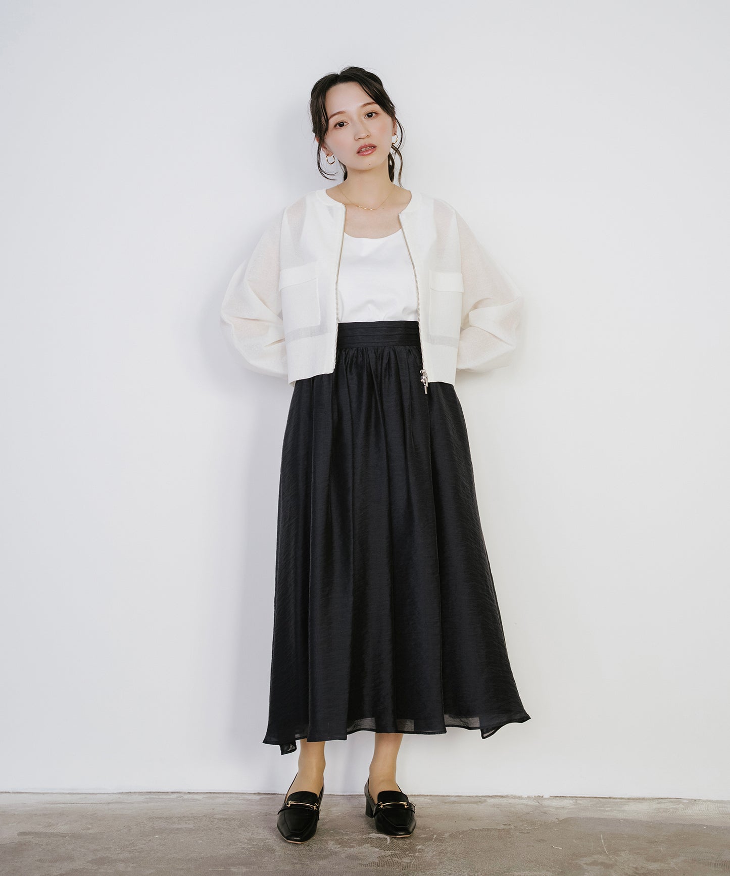 【新色追加】 リネンライクシアーニットブルゾン