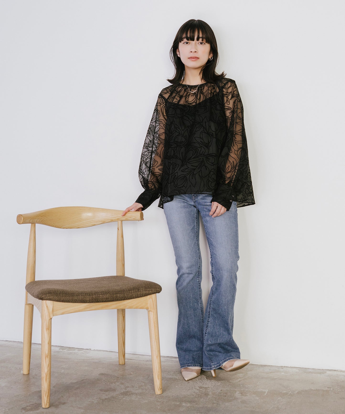 シアーフロッキーブラウス
