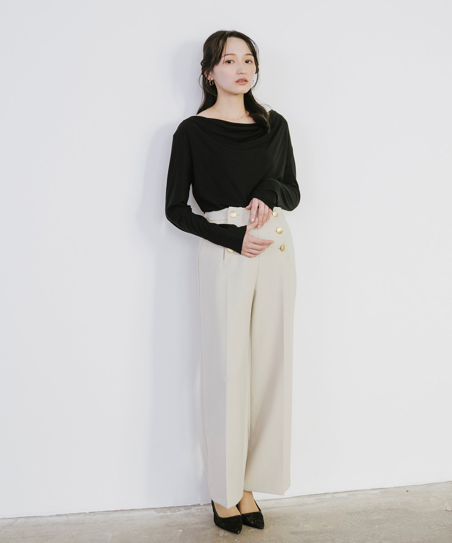 ギャザードレーププルオーバー