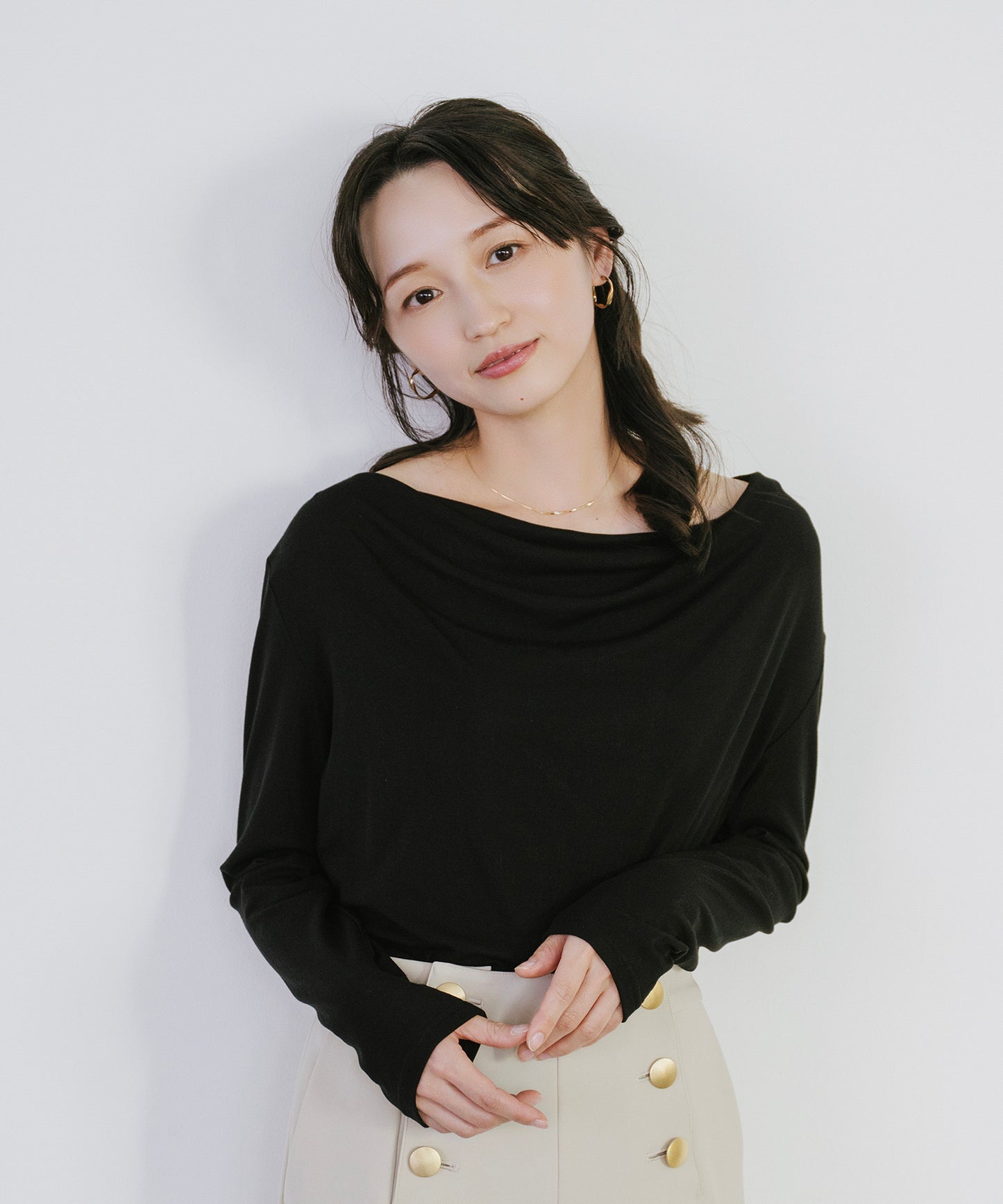 ギャザードレーププルオーバー