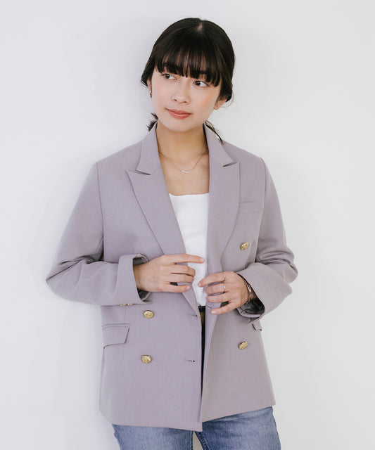 【cahoさんご紹介アイテム】新色追加 ゴールドボタンダブルジャケット