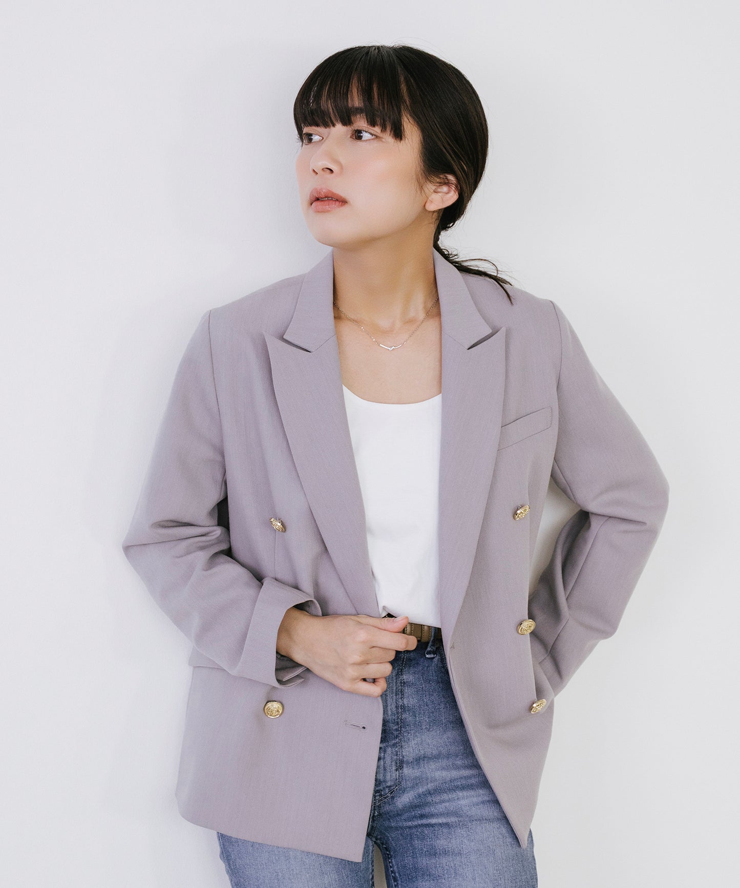 【cahoさんご紹介アイテム】新色追加 ゴールドボタンダブルジャケット