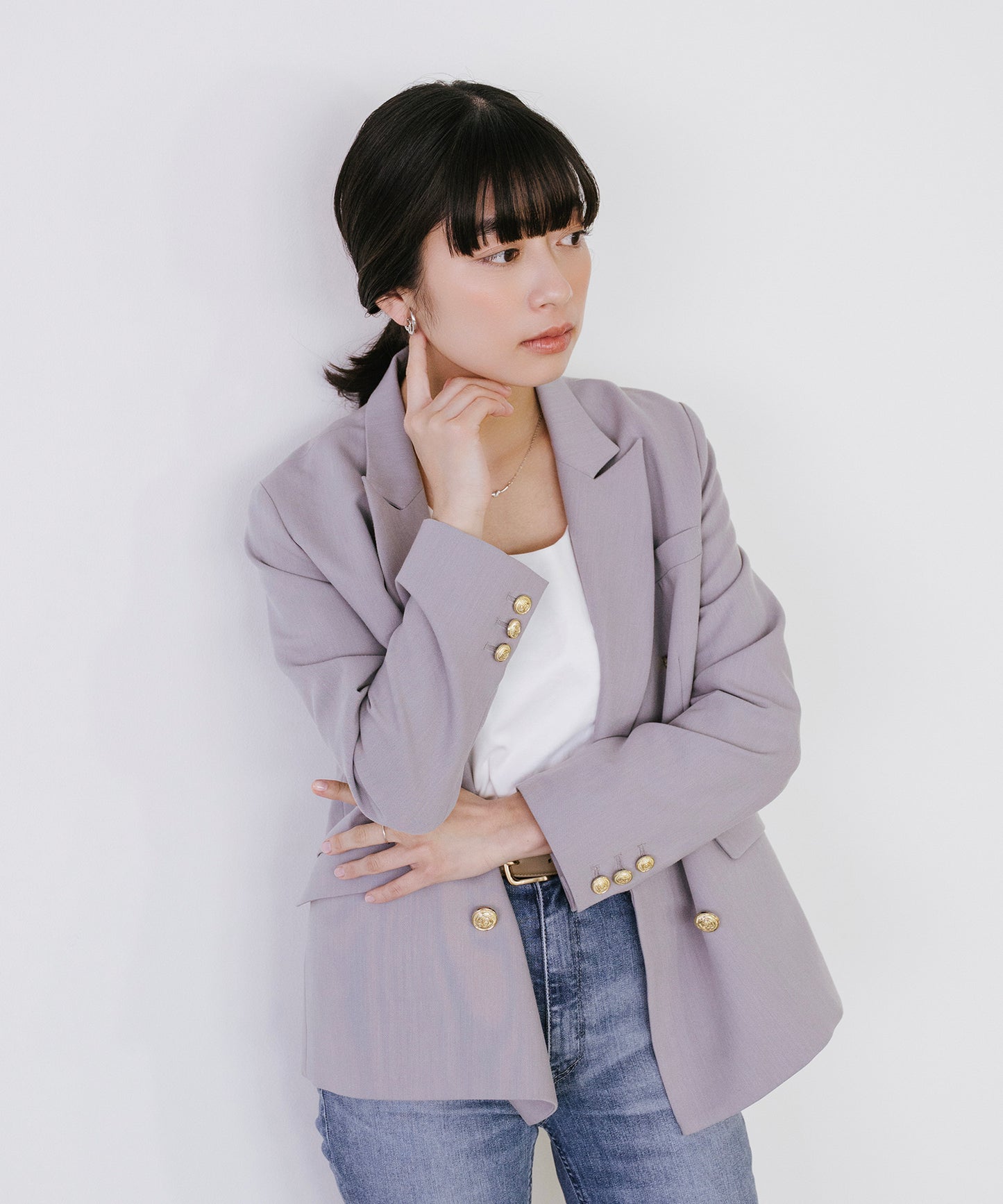 【cahoさんご紹介アイテム】新色追加 ゴールドボタンダブルジャケット