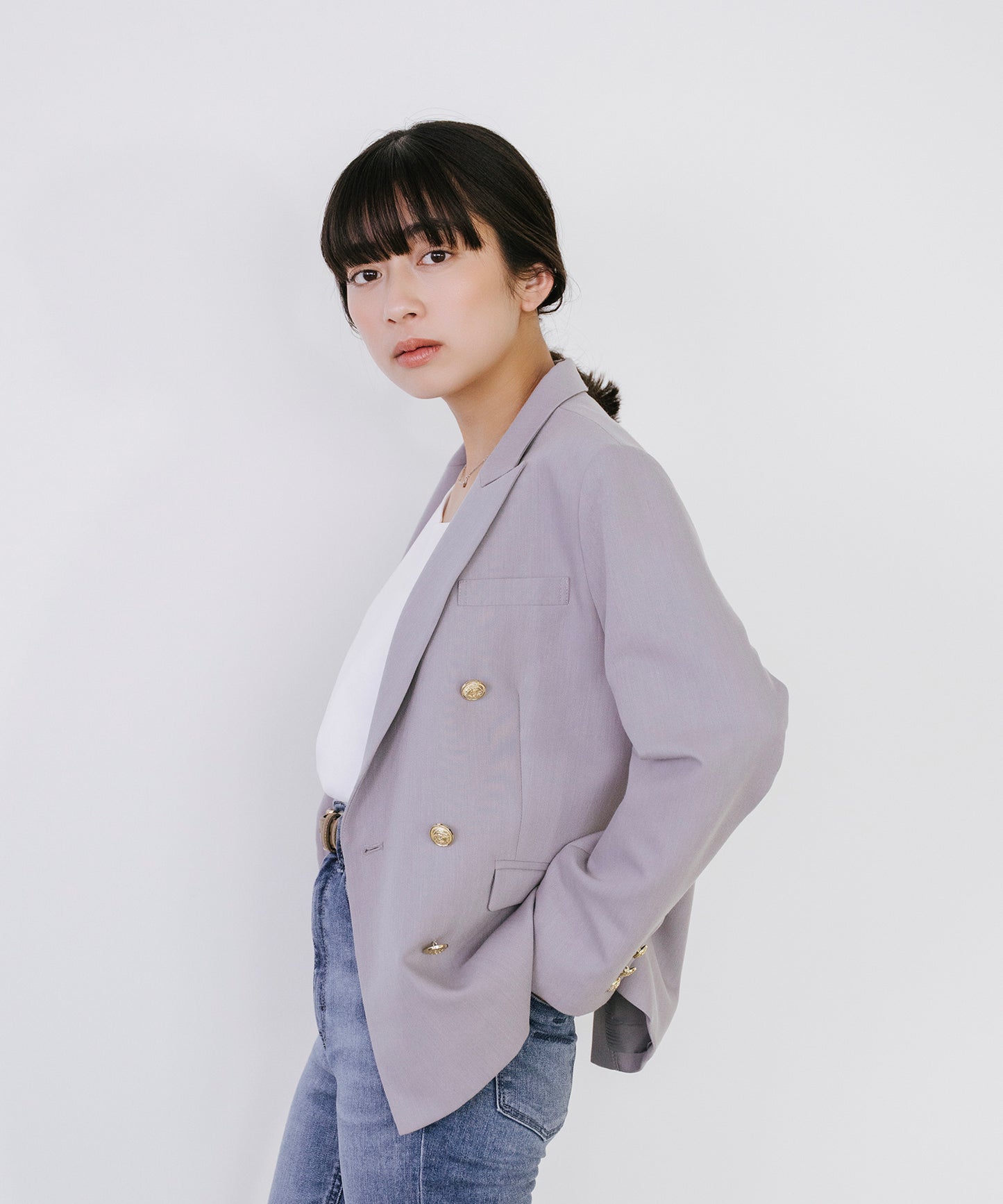 【cahoさんご紹介アイテム】新色追加 ゴールドボタンダブルジャケット