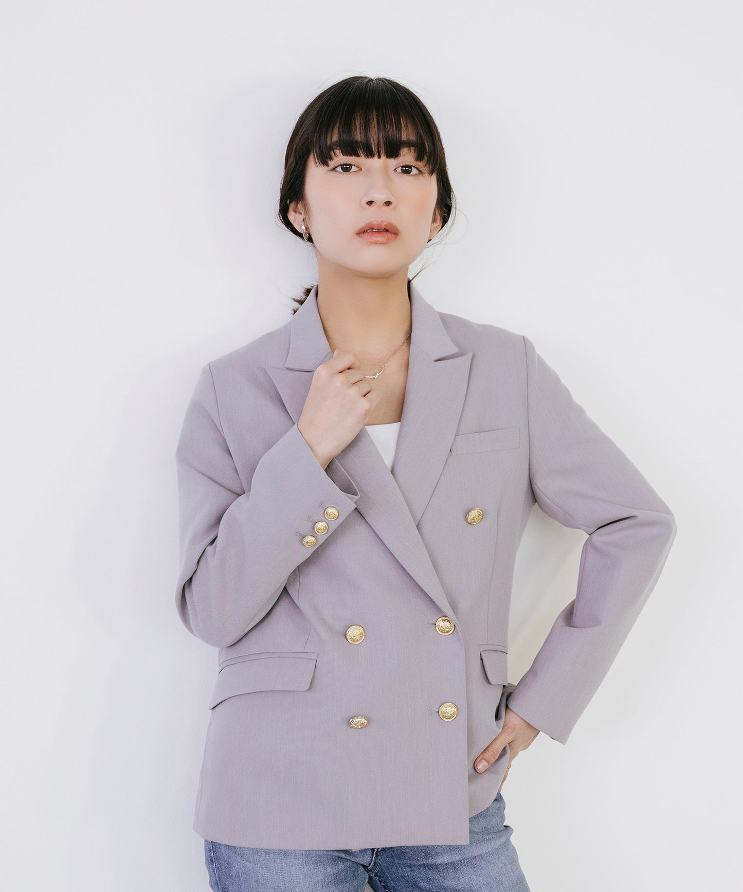 【cahoさんご紹介アイテム】新色追加 ゴールドボタンダブルジャケット