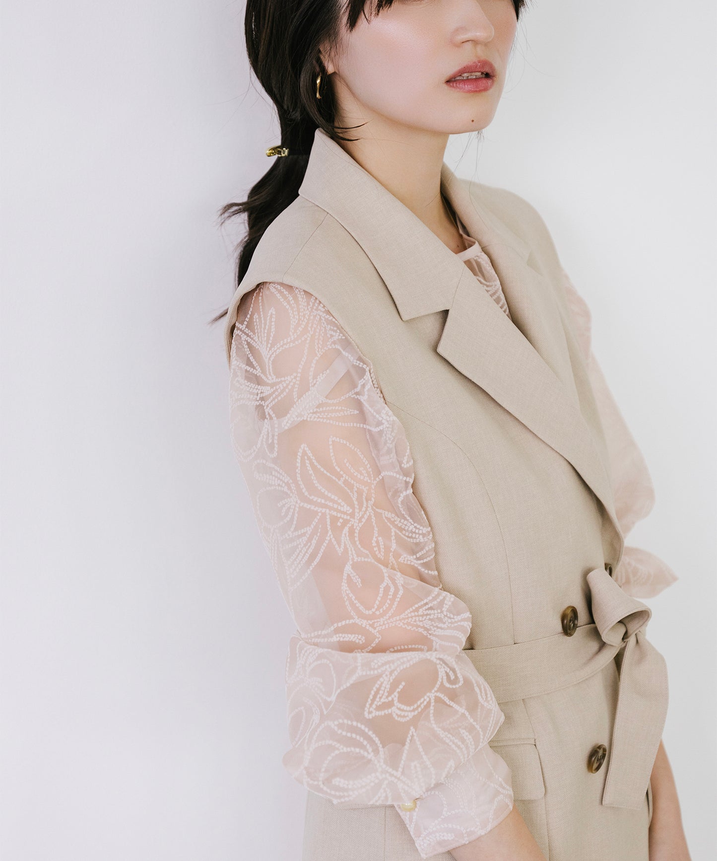 【SET UP可能】ウエストベルトリネンライクジレ