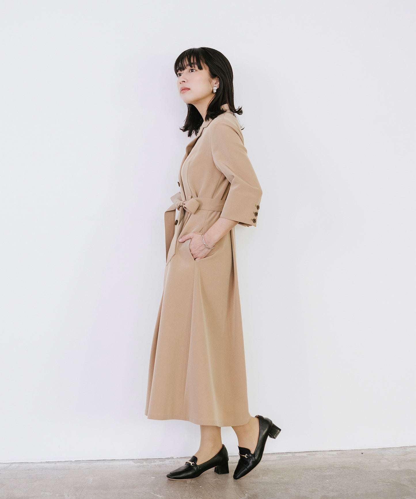 カシュクール7分袖ワンピース