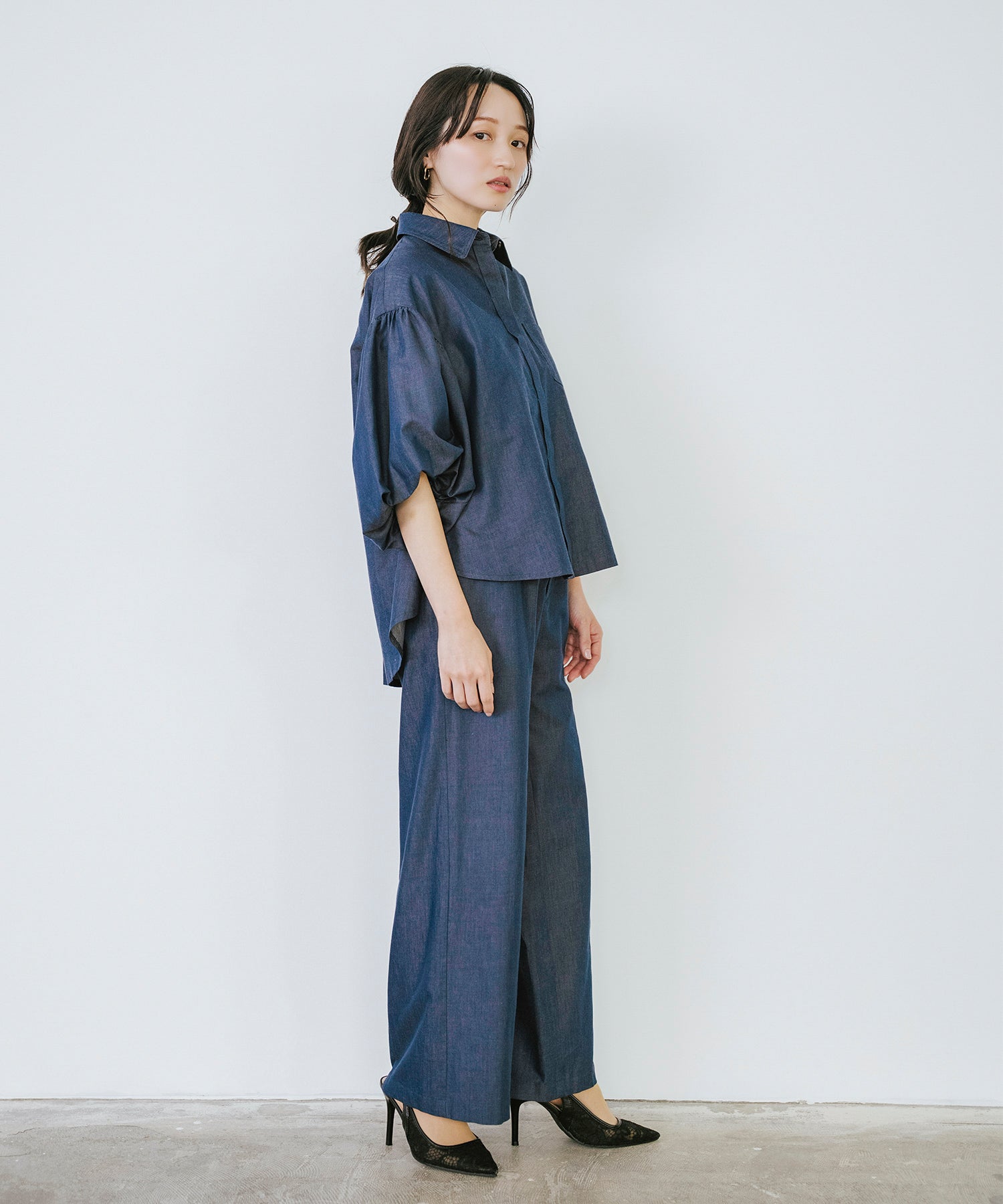 SET UP対応】ボリュームスリーブデニムシャツ – Sirin Online Store