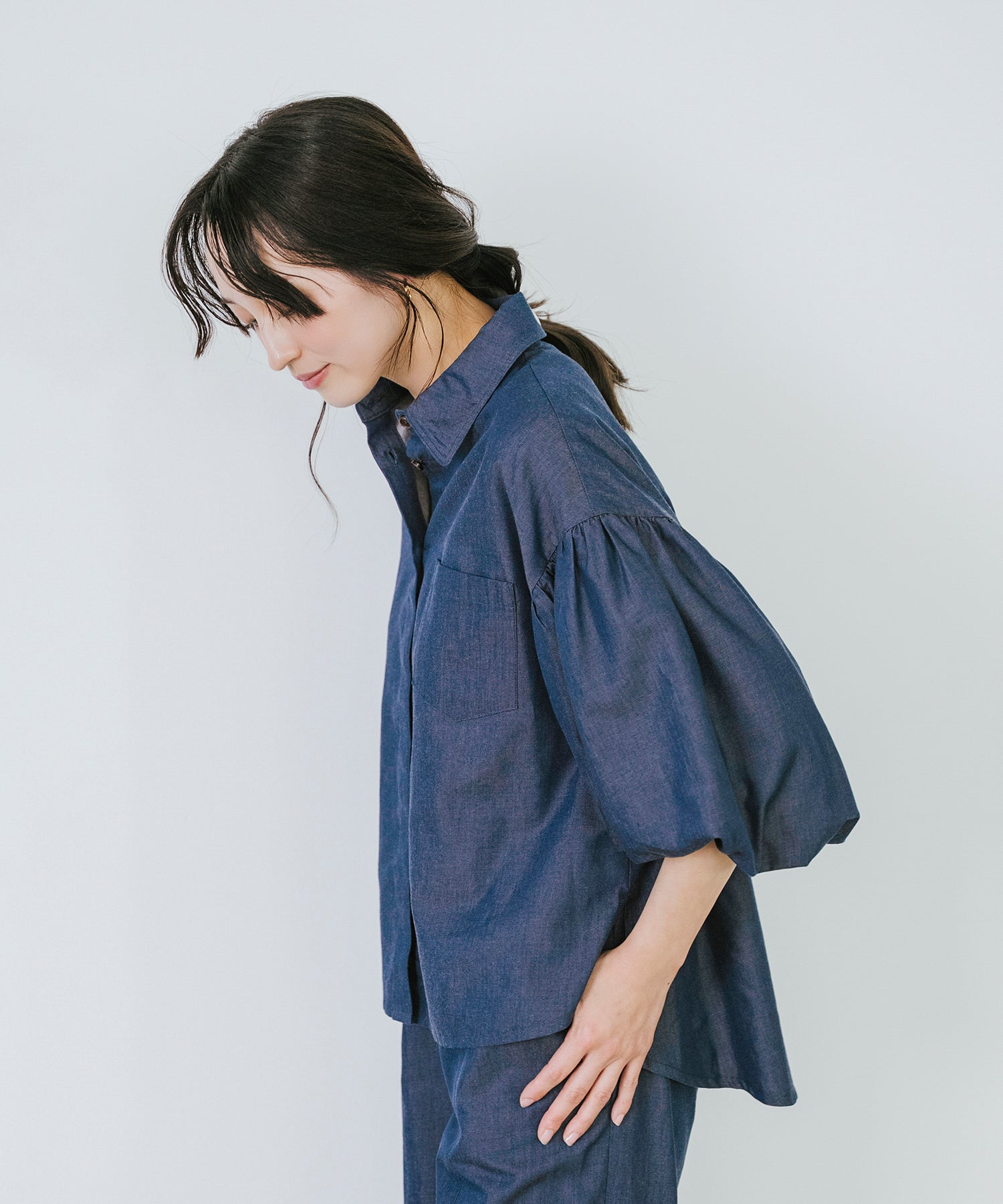 SET UP対応】ボリュームスリーブデニムシャツ – Sirin Online Store