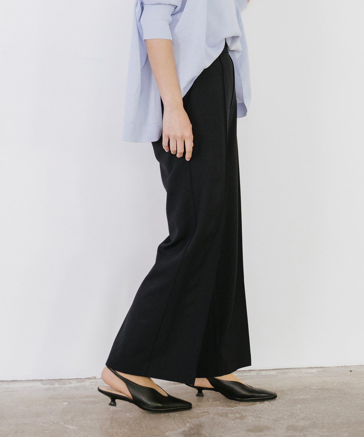 【SET UP可能】リネンライクワイドイージーパンツ