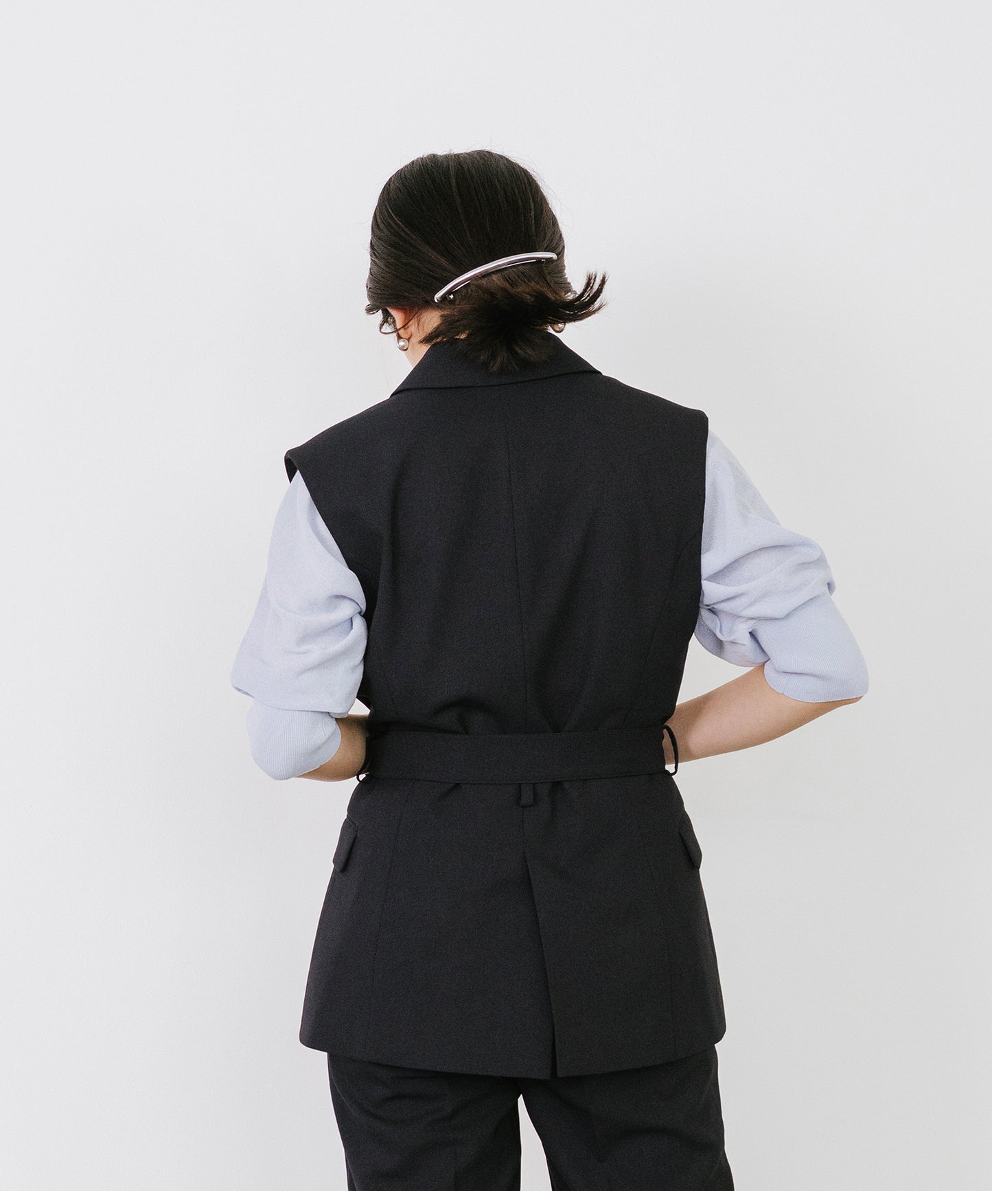 【SET UP可能】ウエストベルトリネンライクジレ