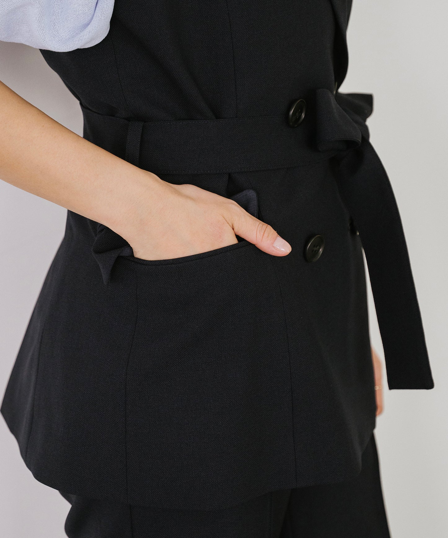 【SET UP可能】ウエストベルトリネンライクジレ