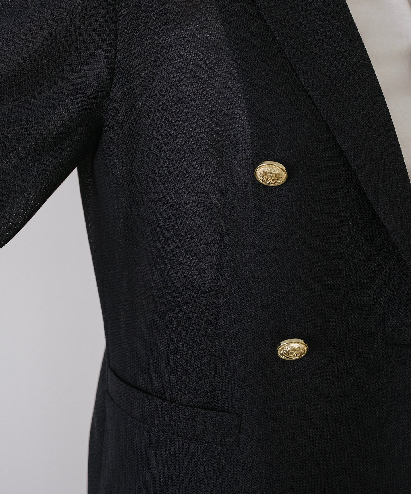 ゴールドボタンメッシュジャケット