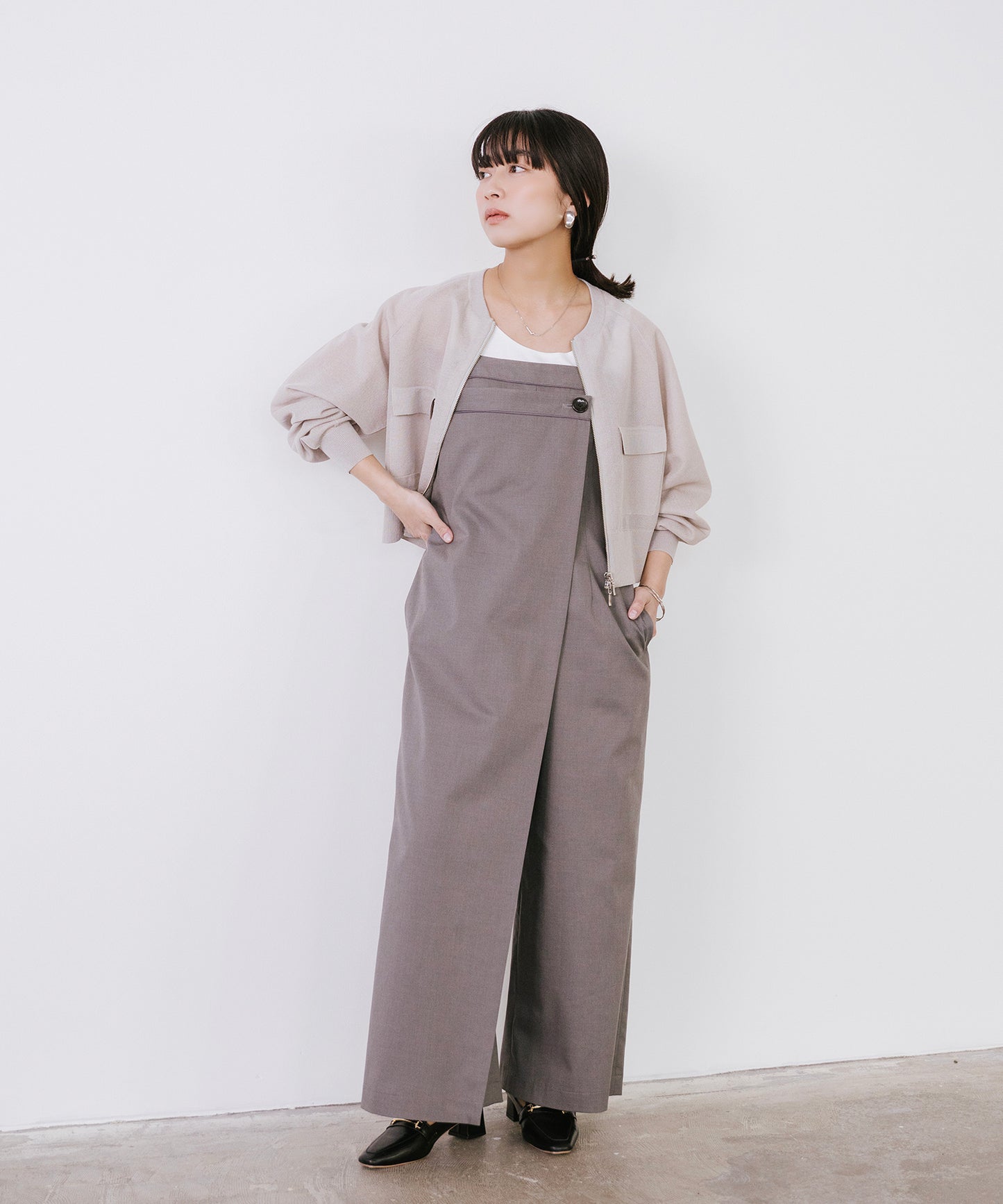 TRストレッチラップロンパース