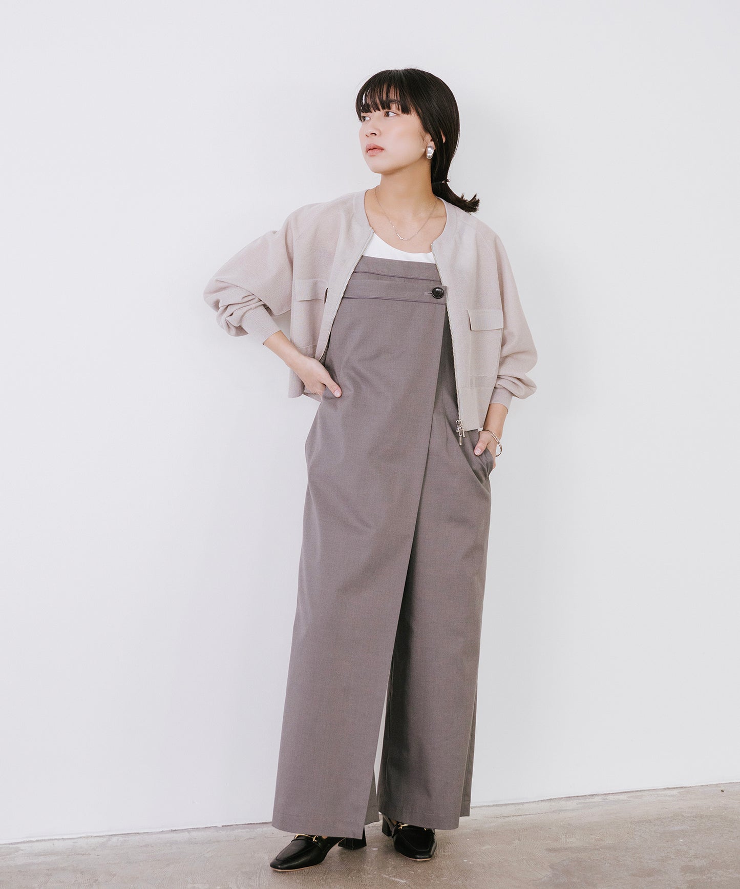 【新色追加】 リネンライクシアーニットブルゾン