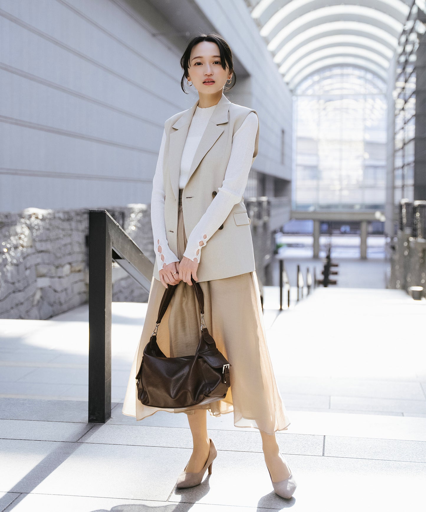 【SET UP可能】ウエストベルトリネンライクジレ