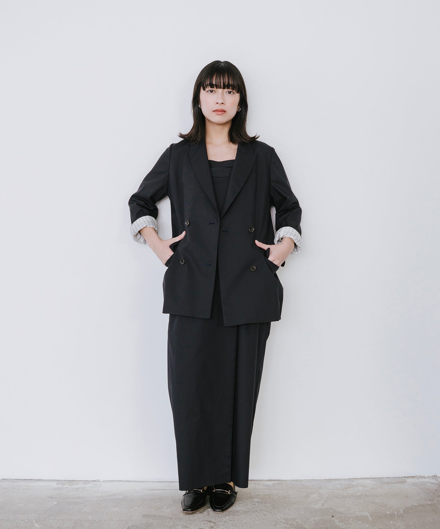 TRストレッチラップロンパース