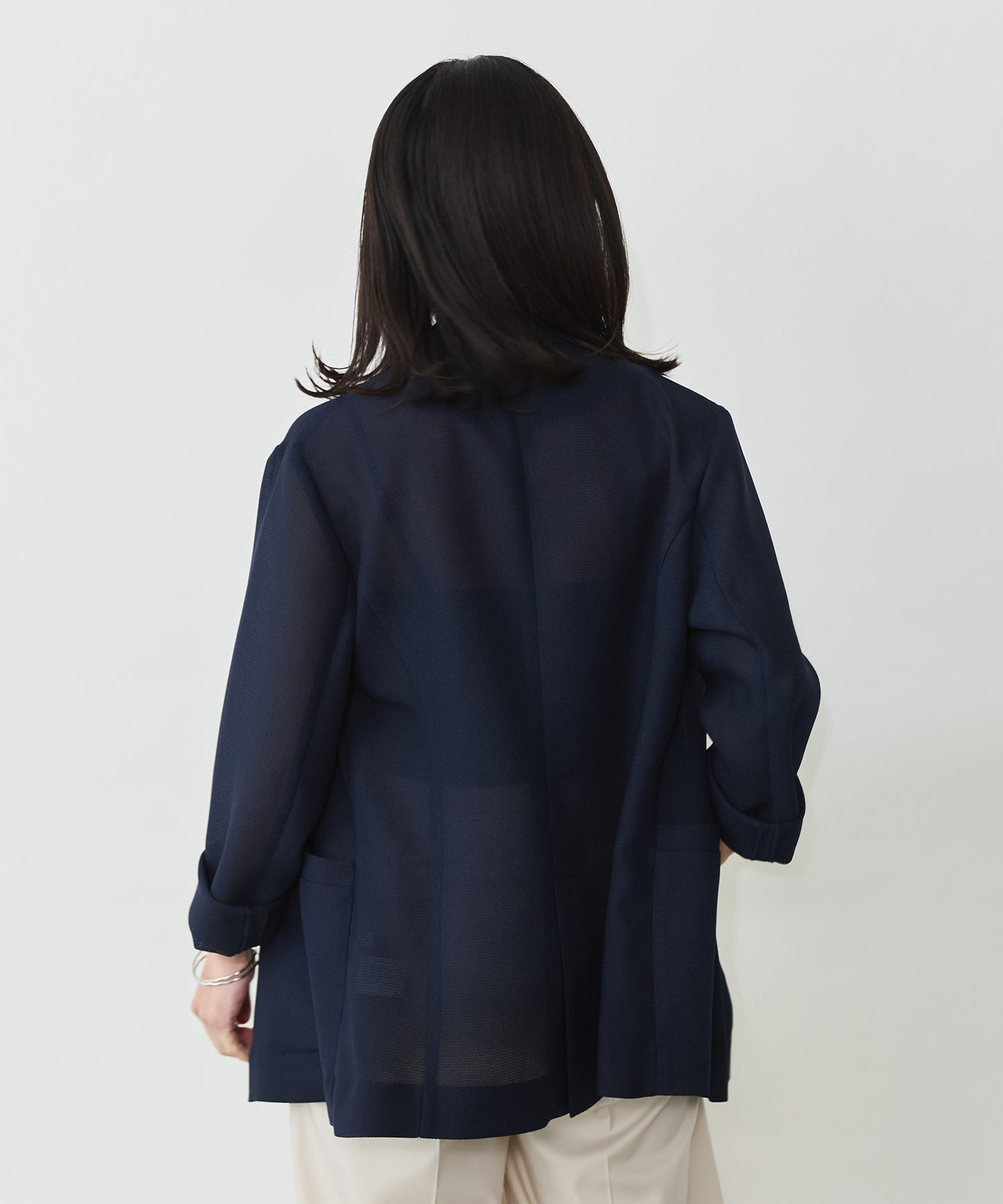 ゴールドボタンメッシュジャケット