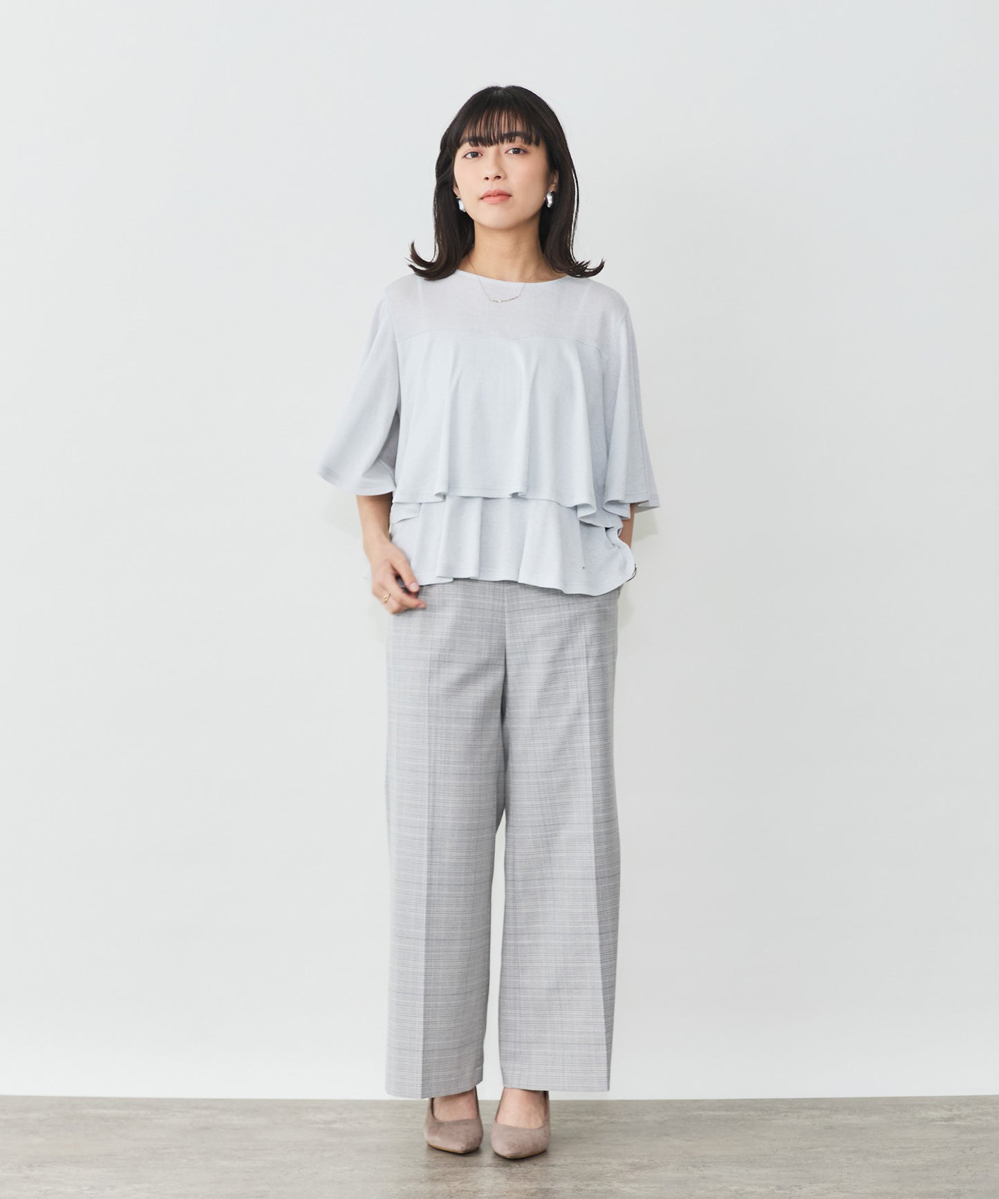 model:153cm　着用サイズ：Fサイズ