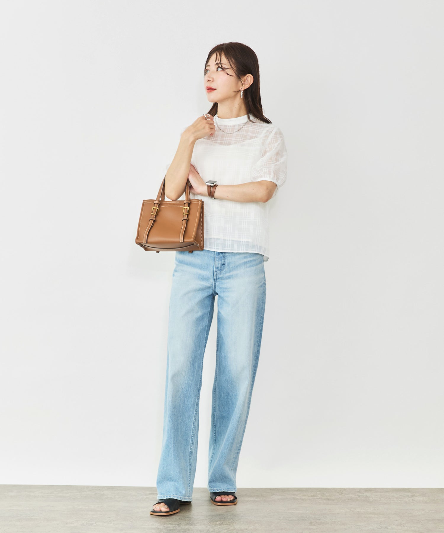 シアーチェック半袖ブラウス – Sirin Online Store