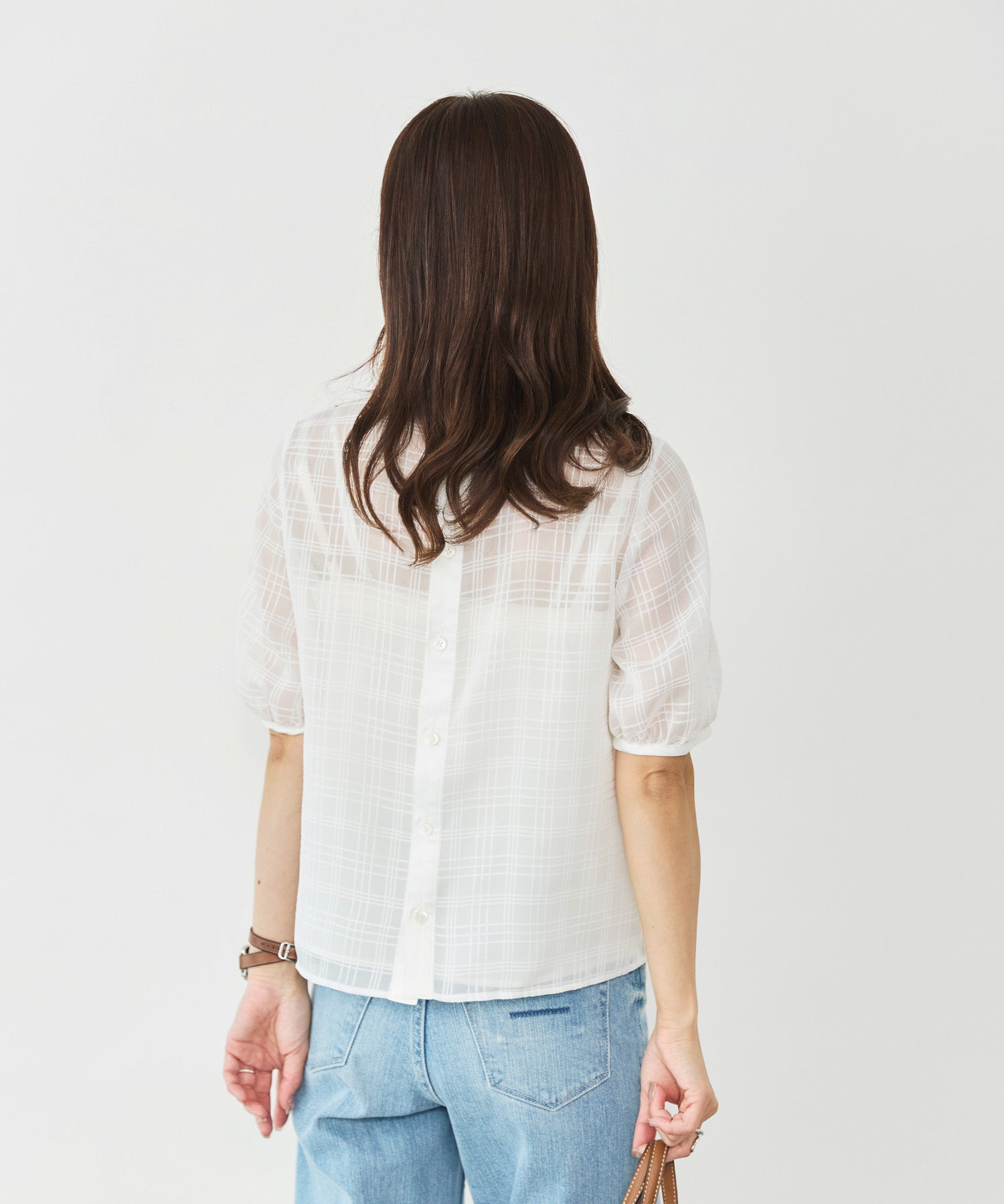 シアーチェック半袖ブラウス – Sirin Online Store