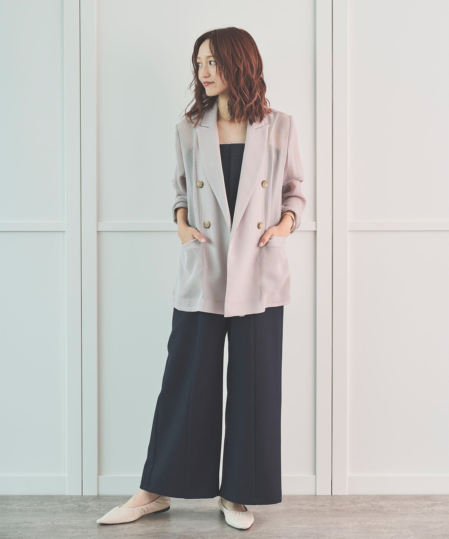 グレージュ/153cm Sサイズ着用