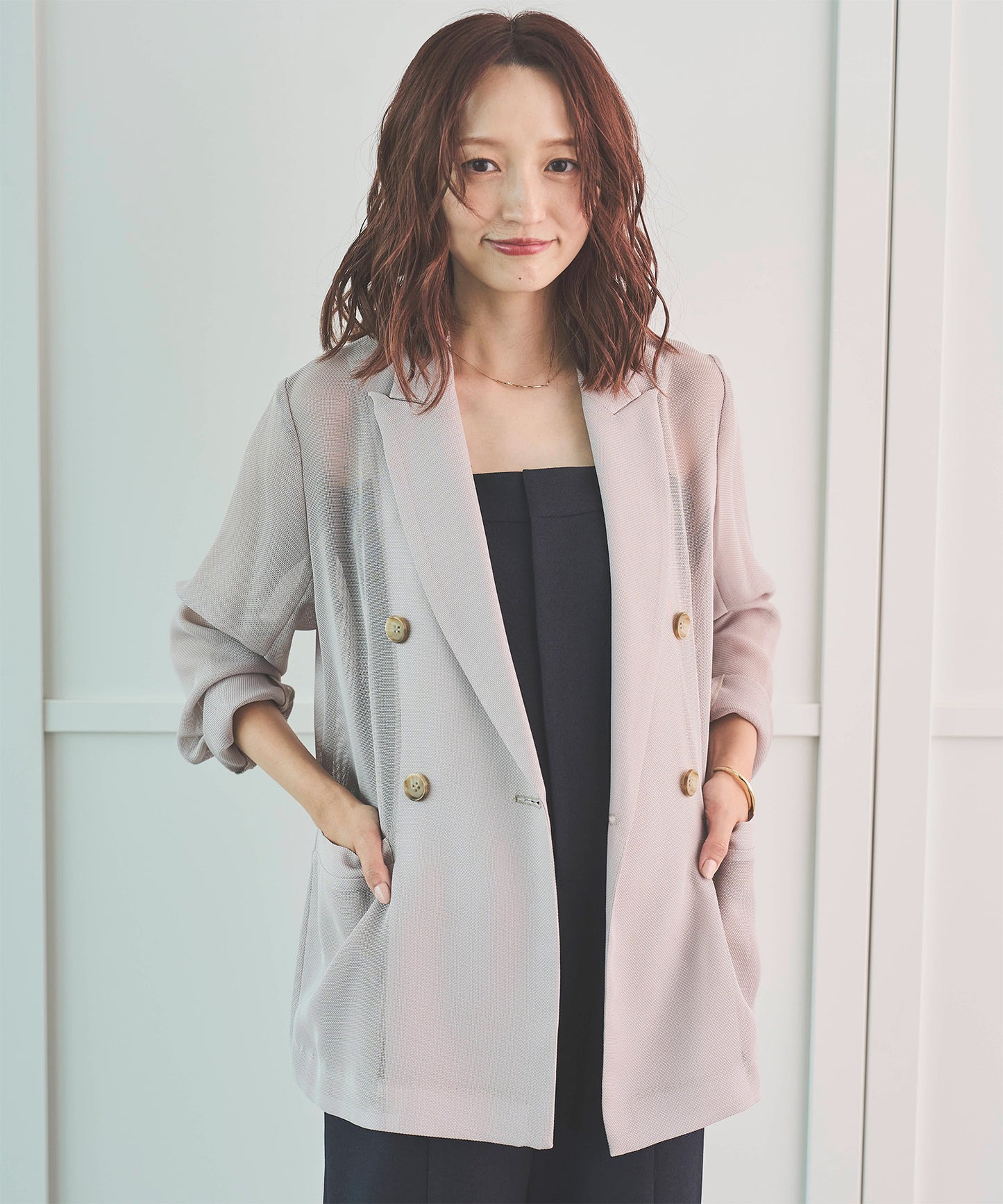 【シワになりにくい】シアーメッシュジャケット