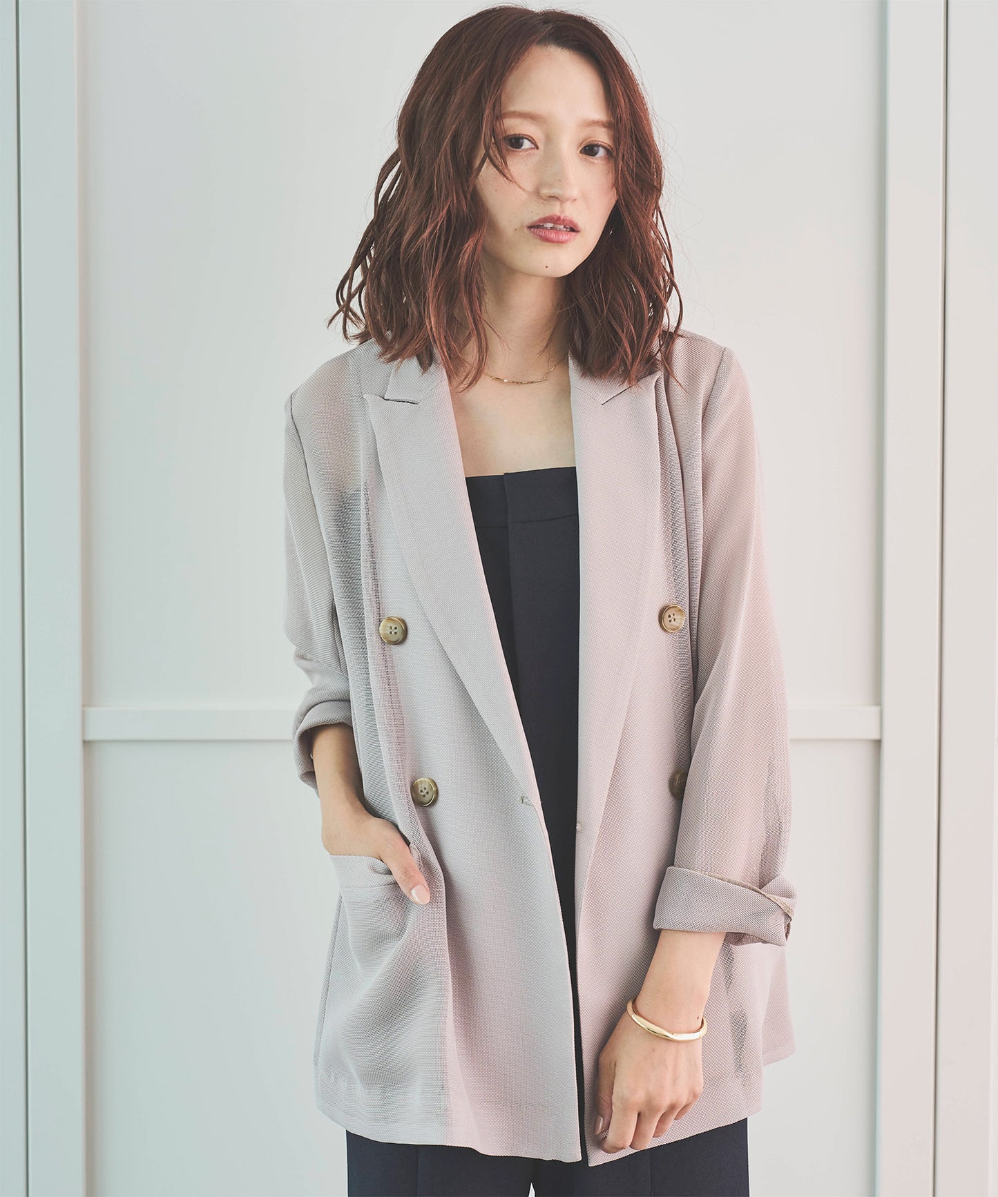 【シワになりにくい】シアーメッシュジャケット