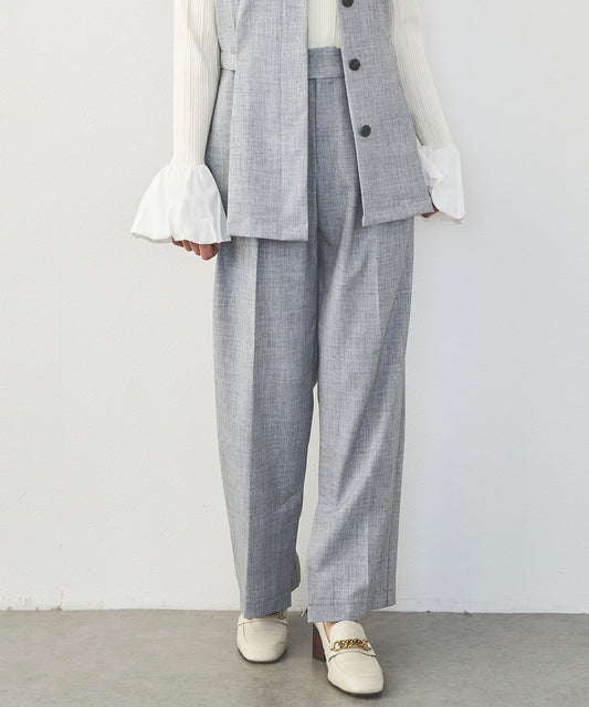 【セット対応】T/Rサイドスリットストレートパンツ