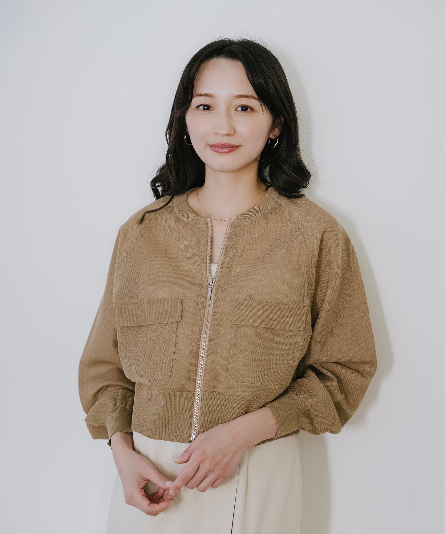 【新色追加】 リネンライクシアーニットブルゾン