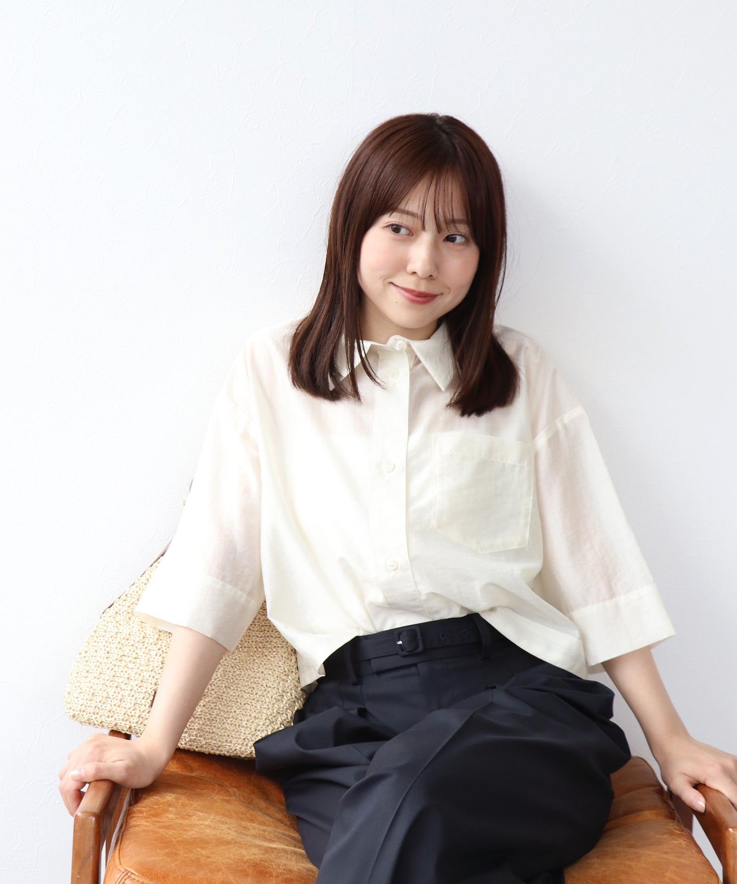 シアー半袖シャツ