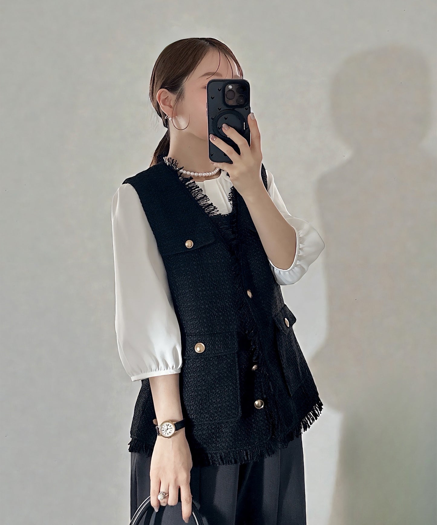 （新色追加）【cahoさんコラボ】 ファニーツイードフリンジジレ