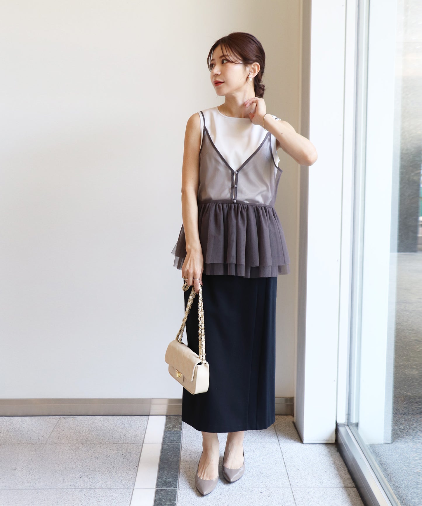 model：158cm　着用：Fサイズ