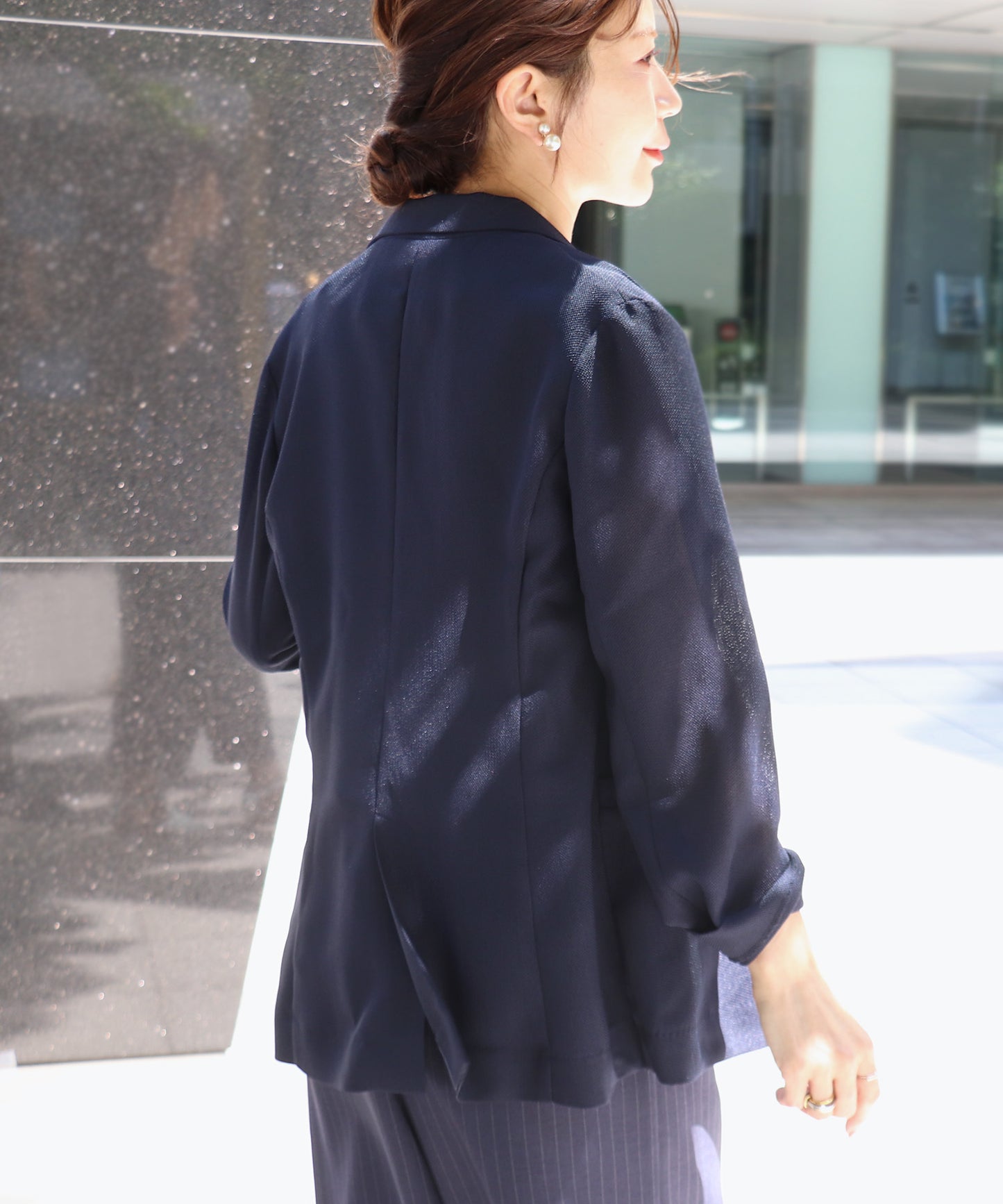 ゴールドボタンメッシュジャケット