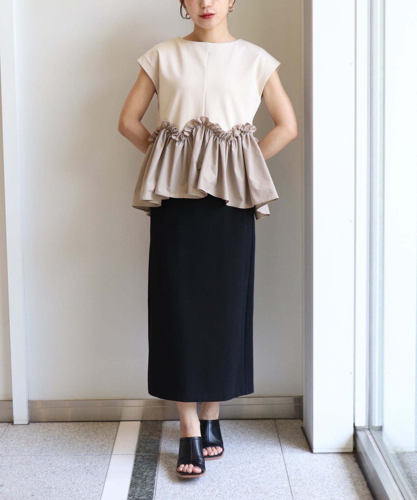 【6/5(金)～PRE ORDER開始】ドッキングペプラムデザイントップス