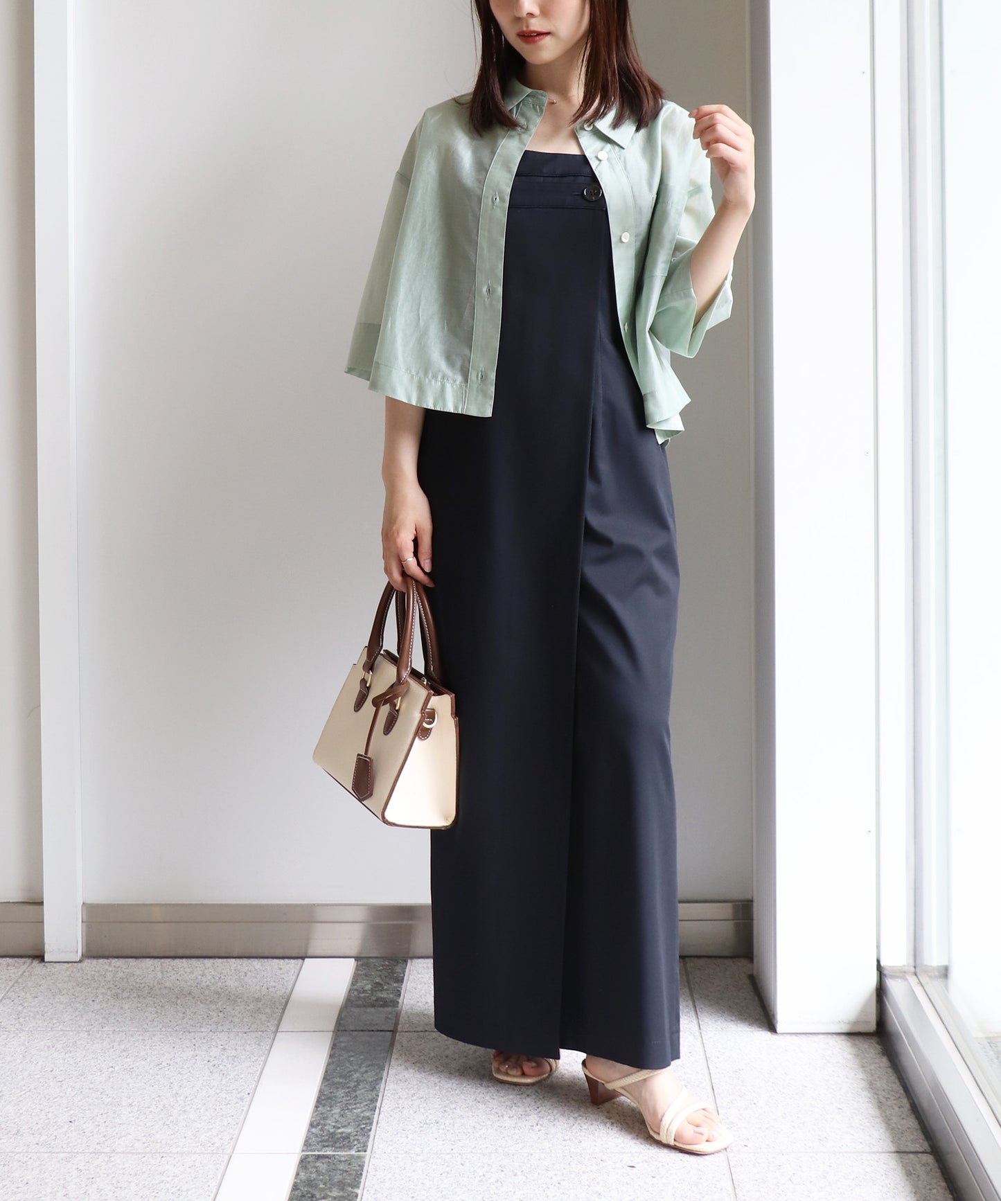 シアー半袖シャツ