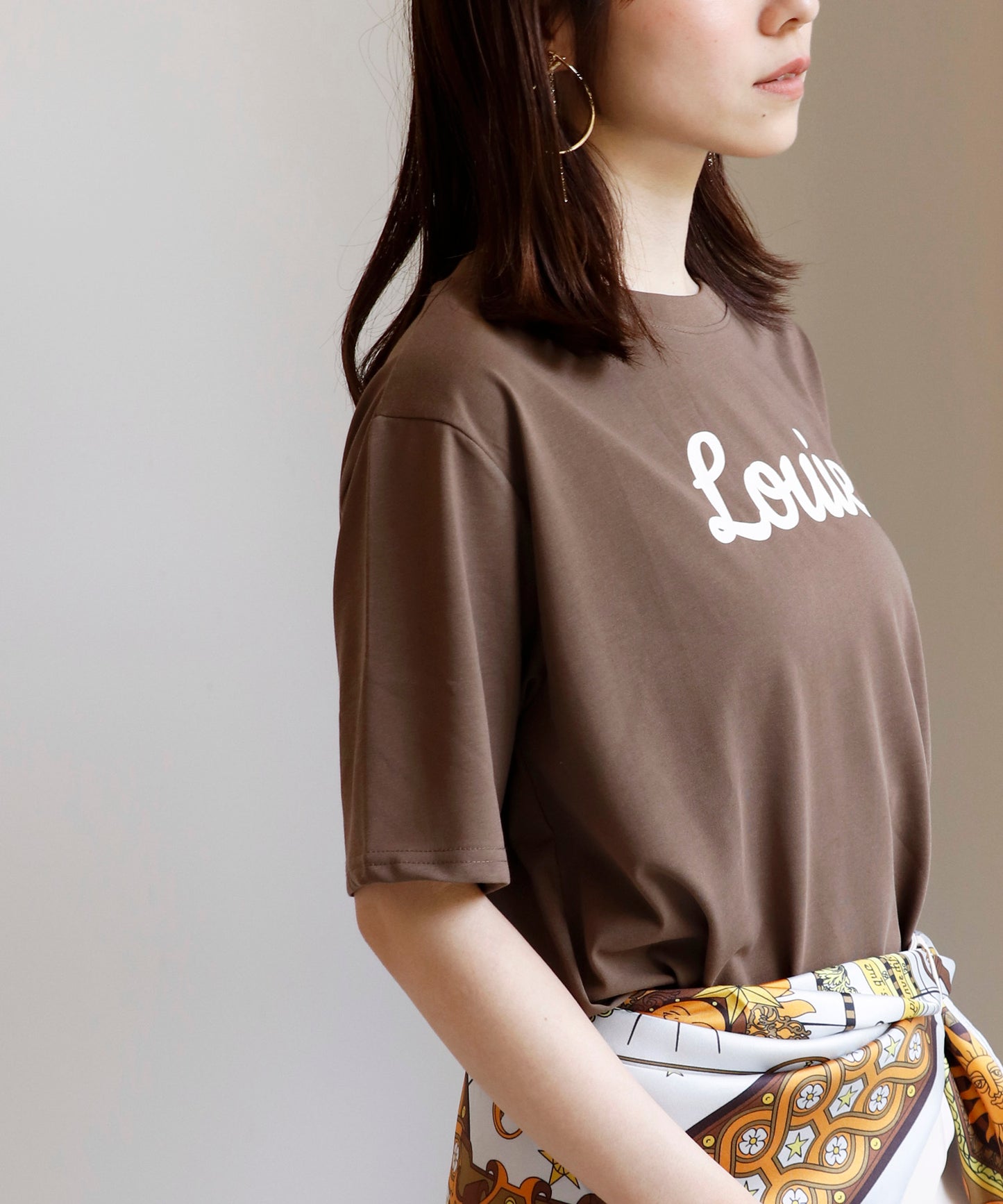 アシメヘムロゴTシャツ