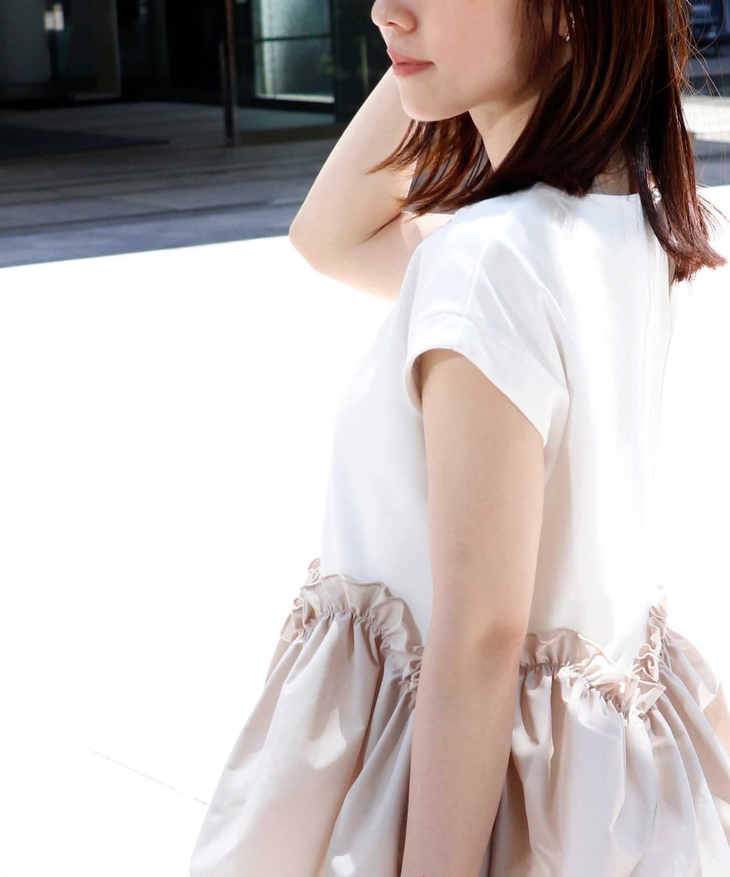 【6/5(金)～PRE ORDER開始】ドッキングペプラムデザイントップス