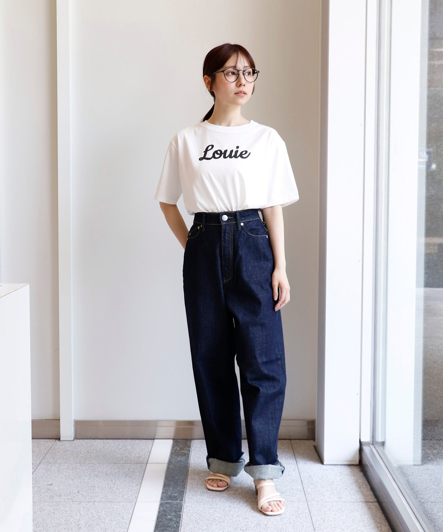 アシメヘムロゴTシャツ