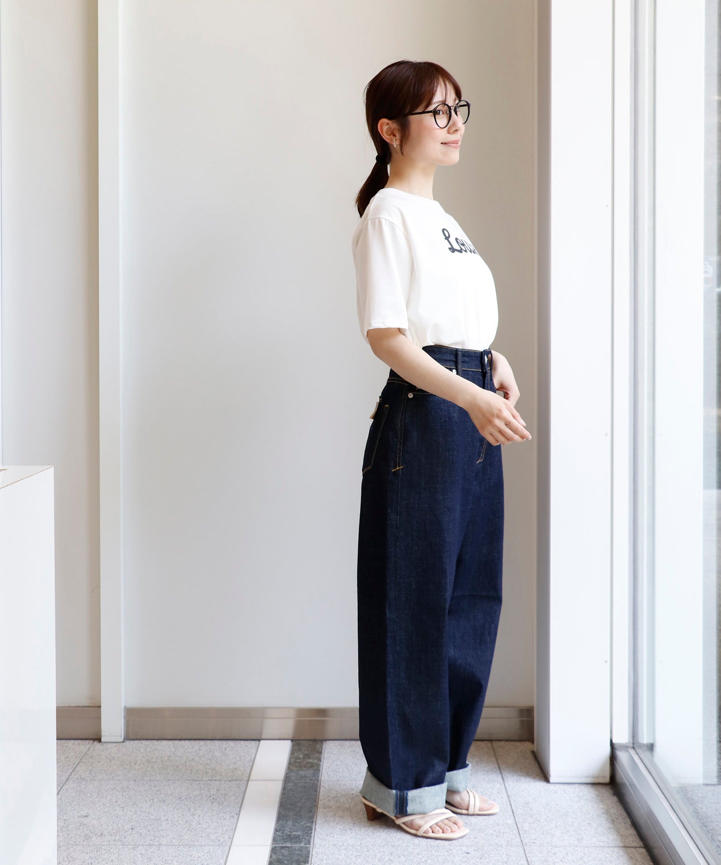 アシメヘムロゴTシャツ